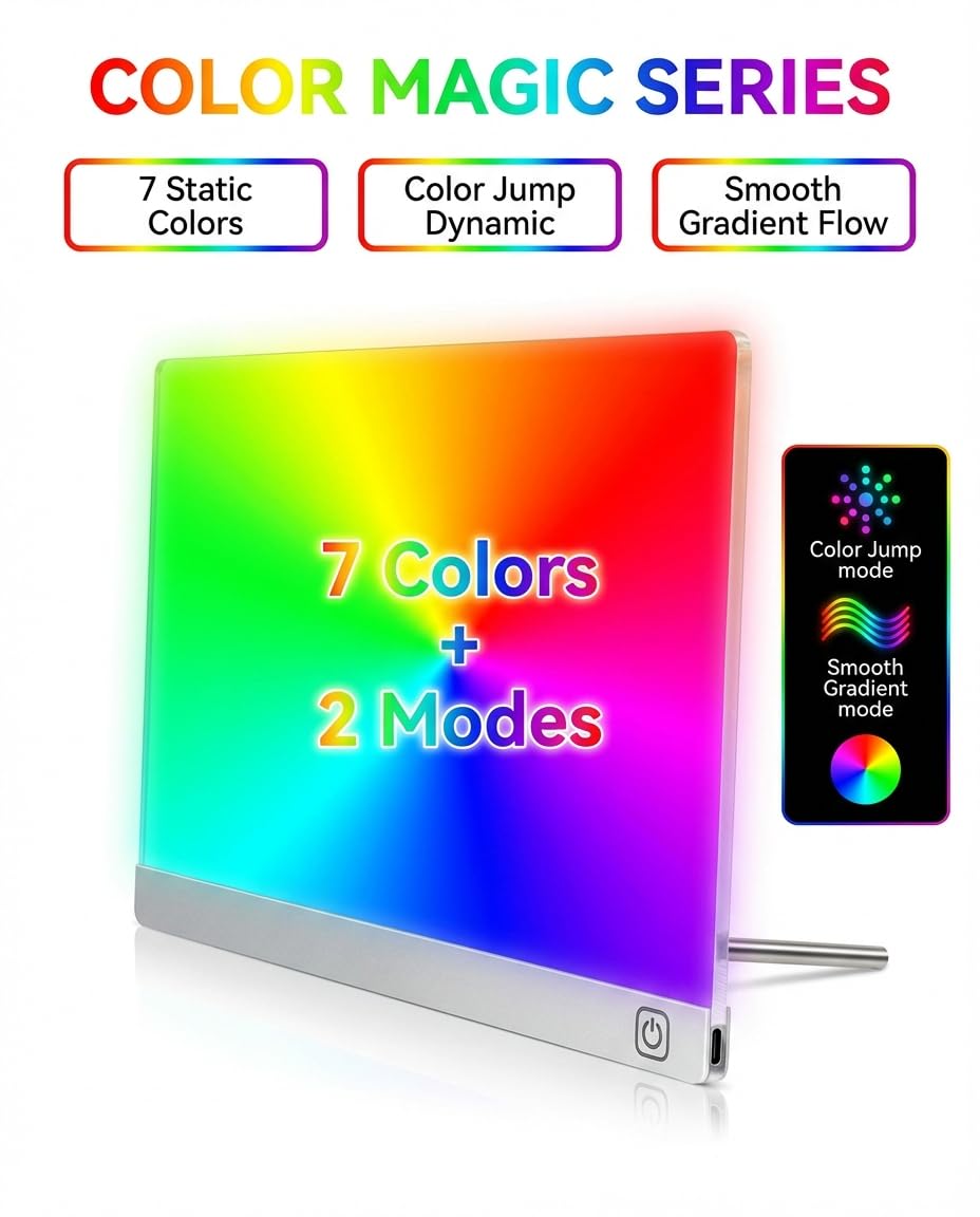LED Drawing Board for Kids Teens, A4 Glow Doodle Note Board with USB-C, 9 Light Modes, Scratch-Resistant, 12 Markers & Stand – Mother's Day, Children's Day, Birthday Gifts for Girls Boys