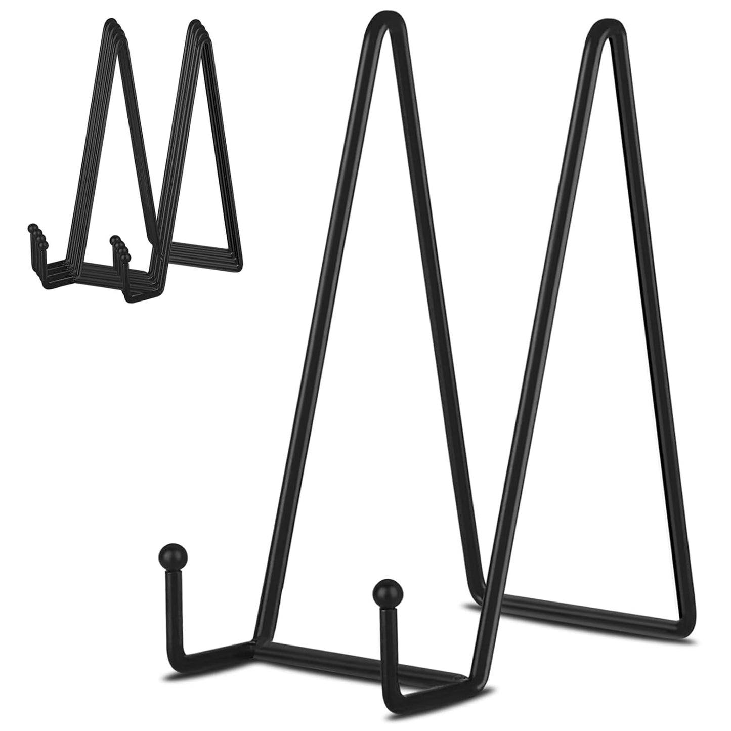 IBosins 5 Pack 8 Inch Plate Holder Display Stands, Large Metal Black Frame Stand for Picture, Book, Photo Easel, Creation, Collectibles
