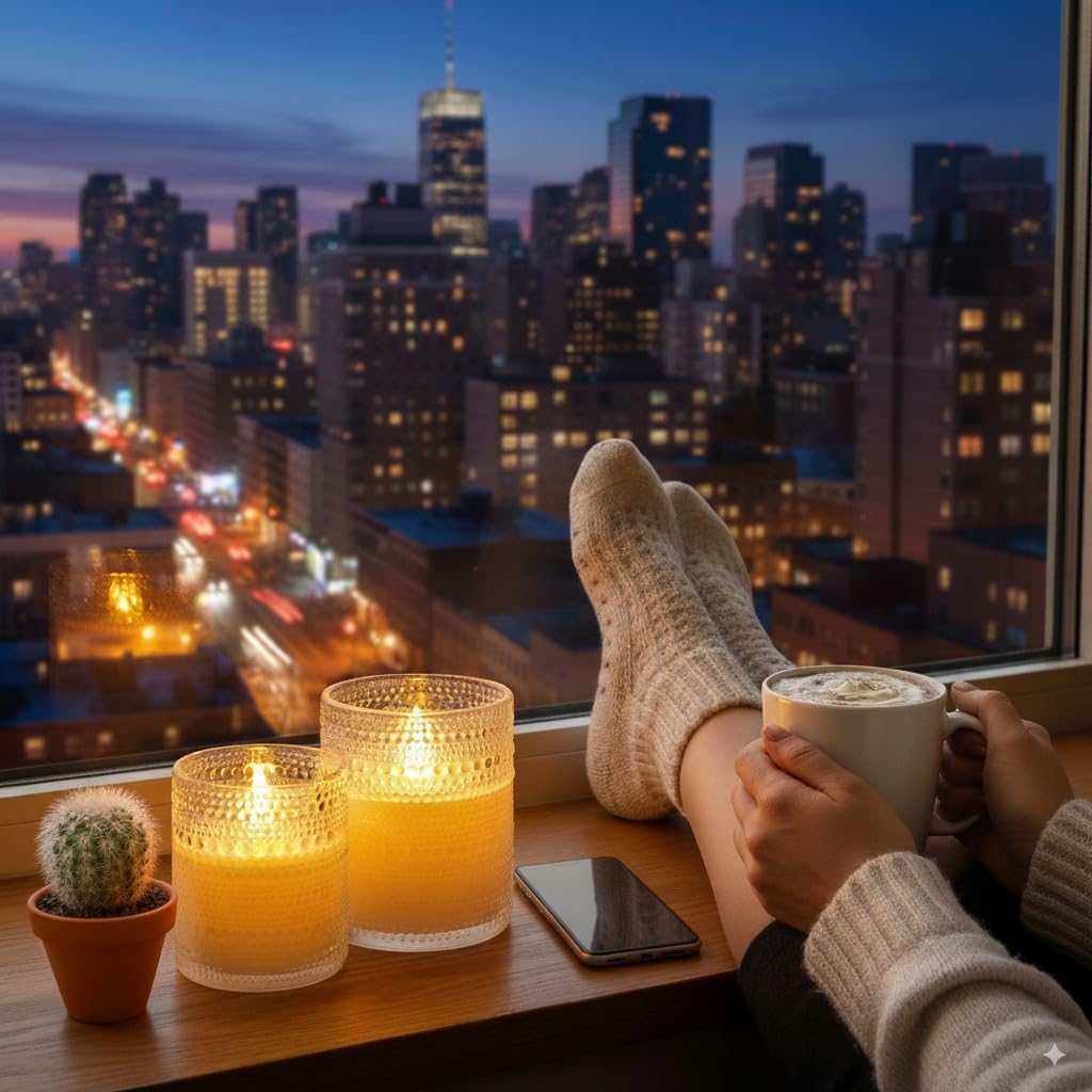 VENTA Realistic Glow Flameless Candles | Decorative Set of 2 in White Dotted Glass with Remote & Timer | Decorative Table Lamp