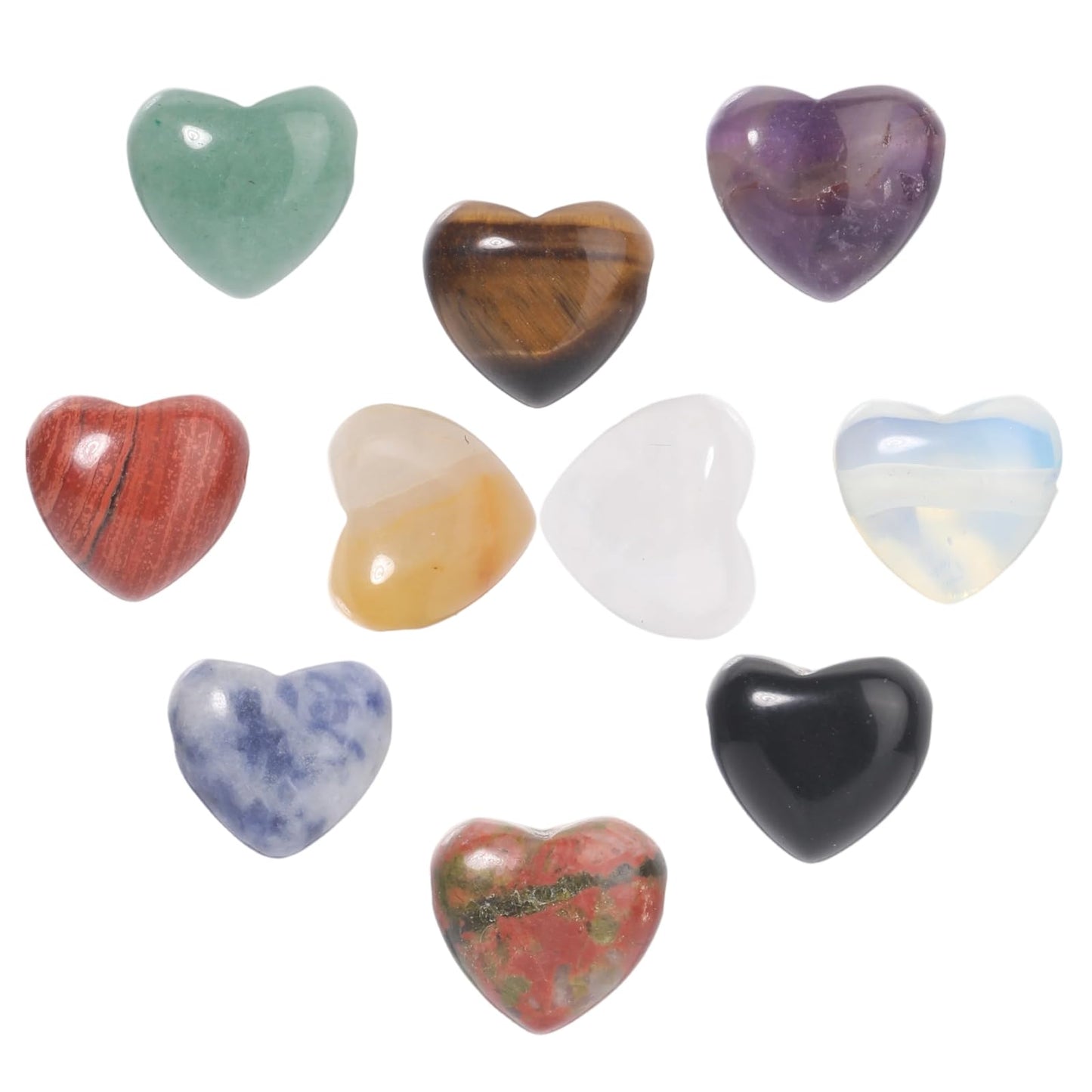 Yochus 5pcs Obsidian Natural Heart Stone Beads，12mm Healing Energy Gemstone for Jewelry Making Earring Necklace DIY