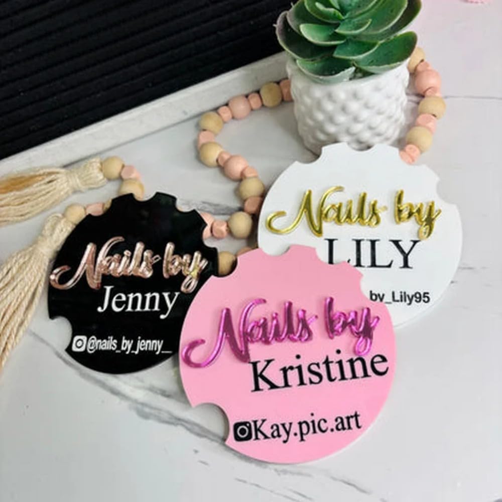 Custom Nail Logo,Personalized 3D Acrylic Nail Photo Prop,Nail Technician Gift,Prop for Nail Techs, Nail Selfie,Nail Photo Prop (black,10cm)
