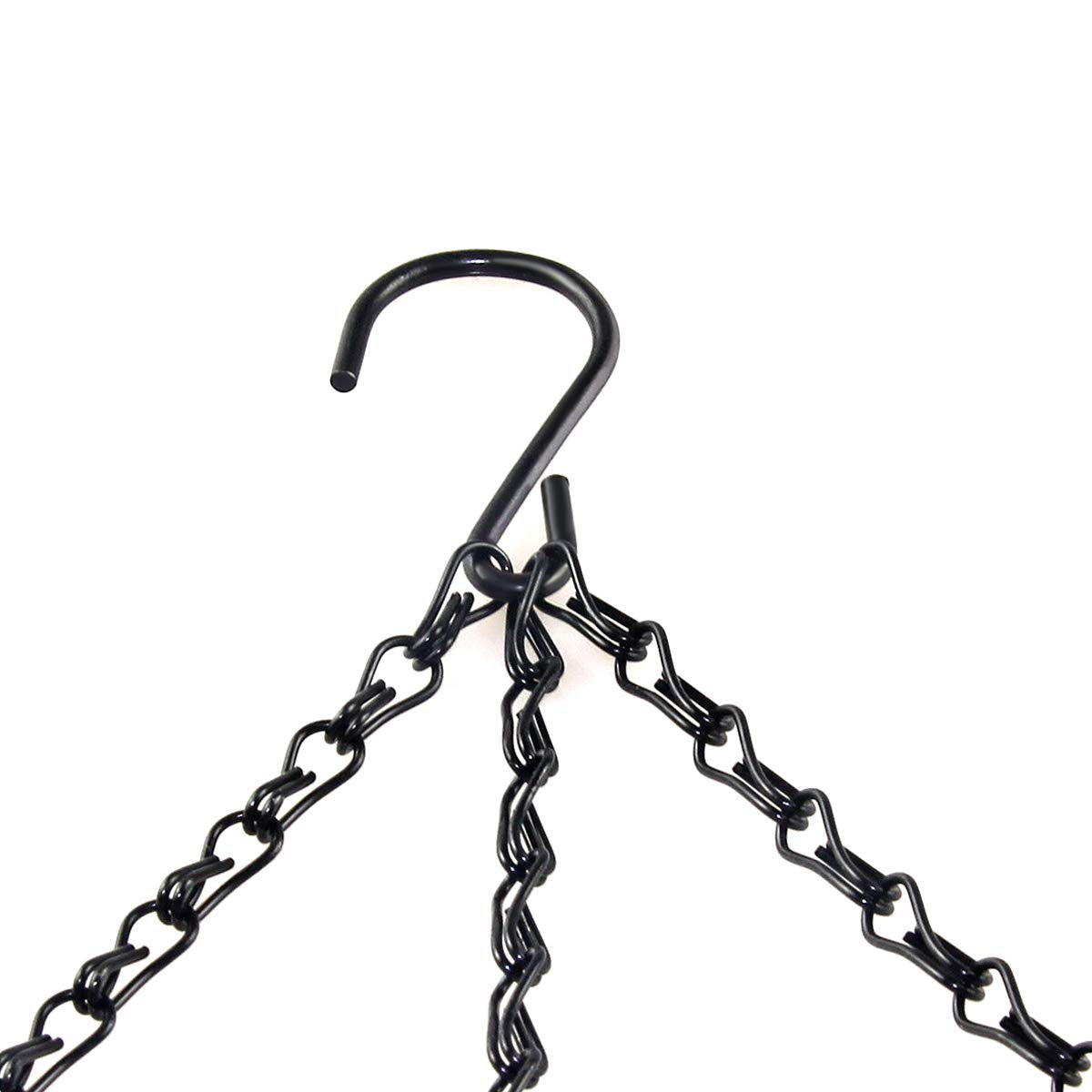 KABB Hanging Basket Chains, Black Iron Sling Chain, 20" L x 20" W x 0.8" H, Indoor/Outdoor, Holds Up to 20 lbs, 2 Pack