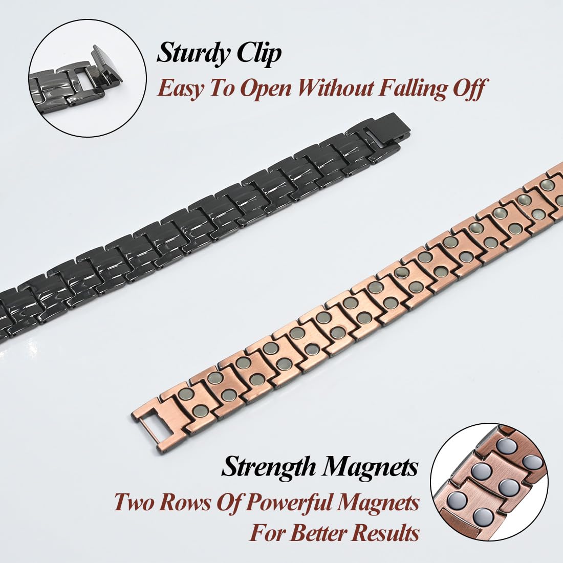 Vicmag Copper Bracelet for Men 99.9% Solid Pure Copper Gift with Adjustment Tool Bracelet & Ring Set Bracelet Set