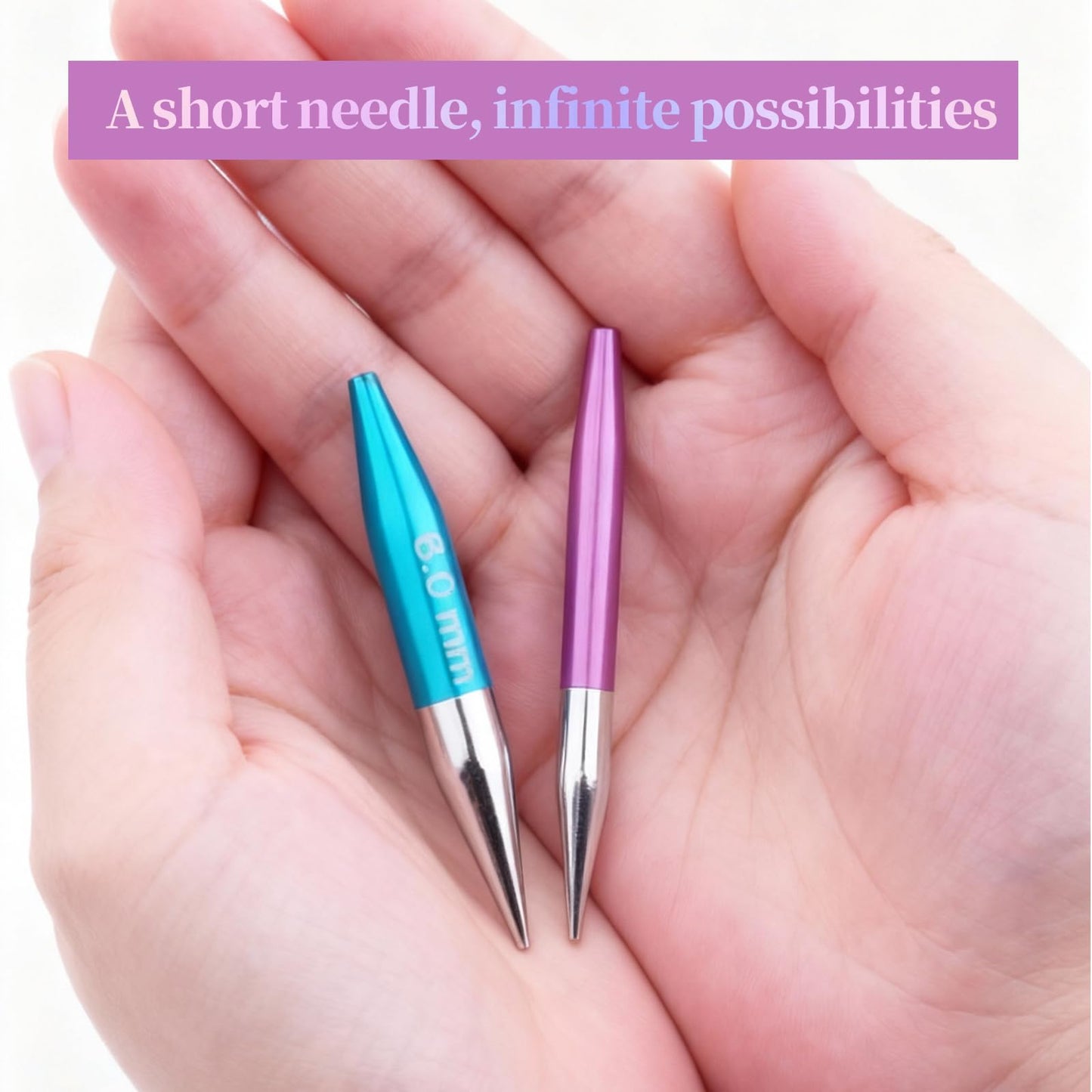 Weabetfu Interchangeable Knitting Needles Set 2 Inch Short Circular Knitting Needles for Sock,Aluminum Shorties Knitting Round Needles for Beginner and DIY Crafts (12 Pairs 3.0~8.0mm)