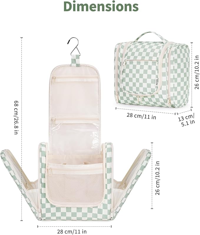Narwey Hanging Toiletry Bag for Women Travel Makeup Bag Organizer Toiletries Bag for Cosmetics Essentials Accessories