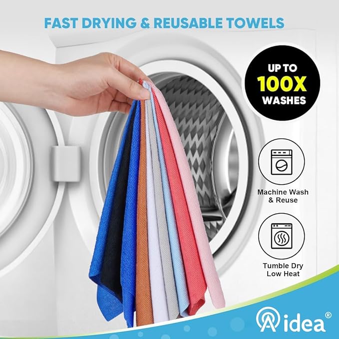 AIDEA Microfiber Cleaning Cloth 165 Sheets 3 Roll, Microfiber Towels for Cars, Shop Rags Washable, Cleaning Rags Reusable Paper Towels for Automotive, House, Cleaning Supplies 11×9" Dark Blue