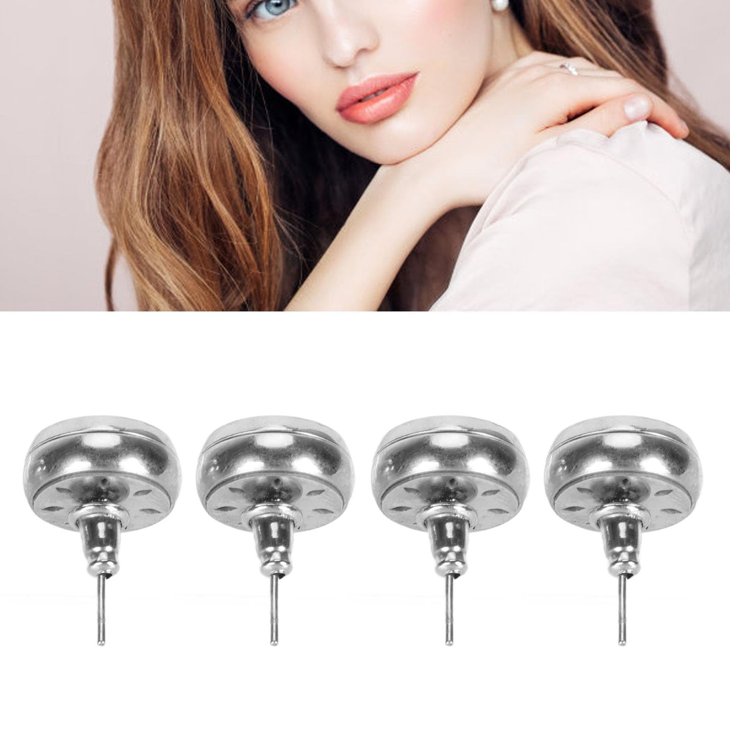 Women Aromatherapy Earrings, 2 Pairs Round Shape Hand Crafted Stainless Steel Essential Oil Diffuser Earrings Essential Oil Stud Earrings for Daily Wear Meditation