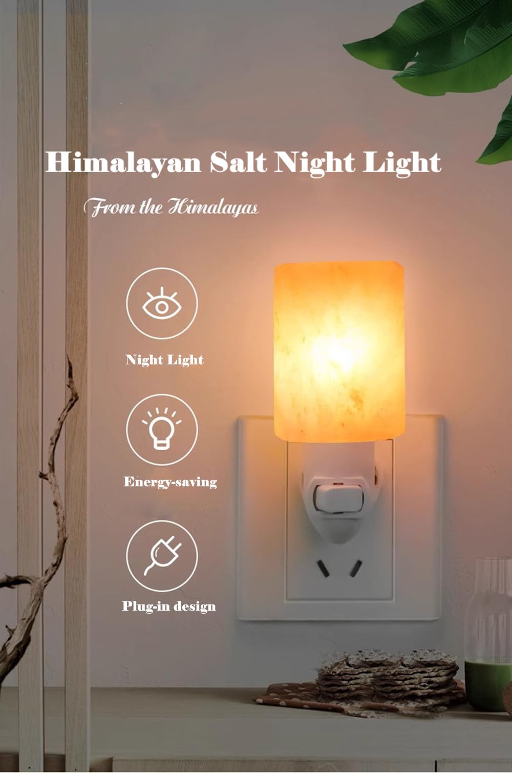 Fantasee Himalayan Salt Lamp Night Light with Extra Bulbs, Natural Hand Carved Salt Crystal Wall Light Release Negative Ions Perfet for Bedroom, Living Room, Office, Home Decor, Yoga (1 Pack, Heart)