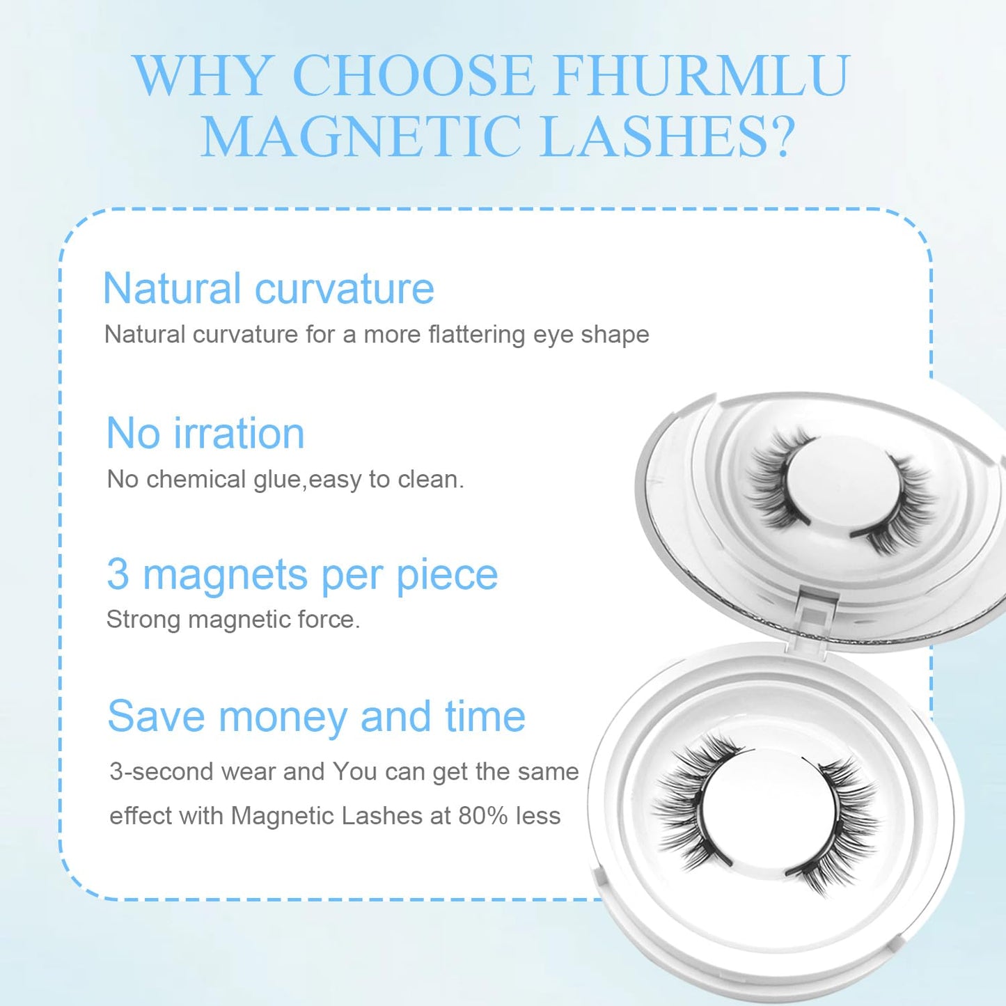 Ealra Craft Magnetic Eyelashes with Applicator,Reusable Magnetic Eyelashes Natural Look,Easy to Wear and Remove Reusable Soft Lashes kit No Glue Needed(Simple)