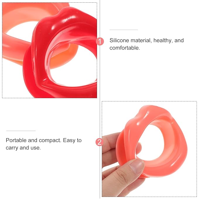 4pcs Silicone Lips Face Slim Exerciser Rubber Muscle Lips Trainer Tightener Tool