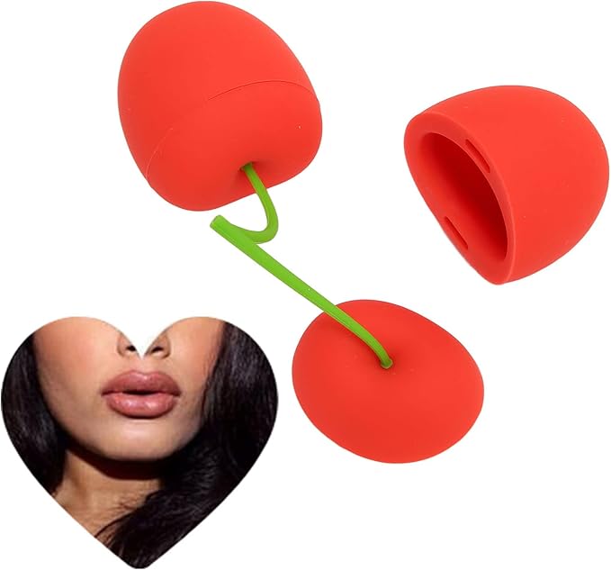 Lip Plumper Tool Soft Silicone Cherry Shaped Oval Round Lip Plumping Device for Women