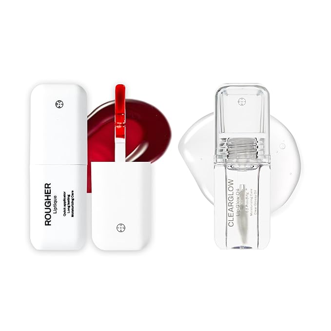 All-Day Lip Set – Liptique (001 ROUGHER) Long Lasting Peel Off Lip Stain & Lip Glow Nourishing Oil