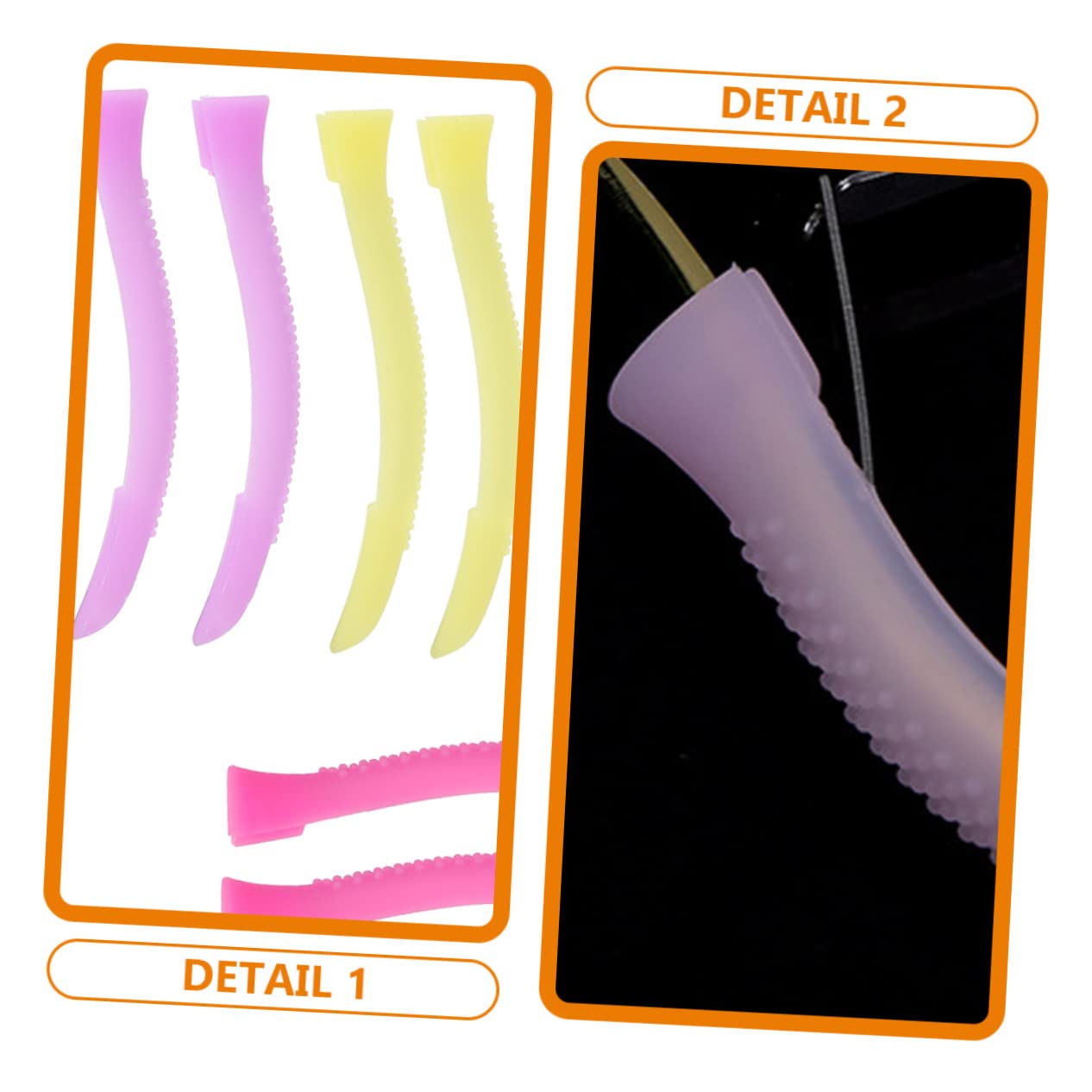 DOITOOL Silicone Anti-Slip Handle Covers for Cuticle Scissors Nail Trimmer Sleeves 6 Pairs Comfortable Grip Protective Nail Art Accessories for Manicure Tools