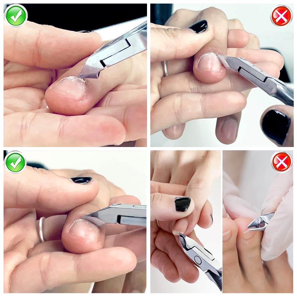 Professional Cuticle Trimmer and Nippers – Stainless Steel Cuticle Clippers for Fingernails and Toenails, Hangnail and Dead Skin Remover, Ultra Sharp Cutter for Manicure Pedicure – Rainbow Finish