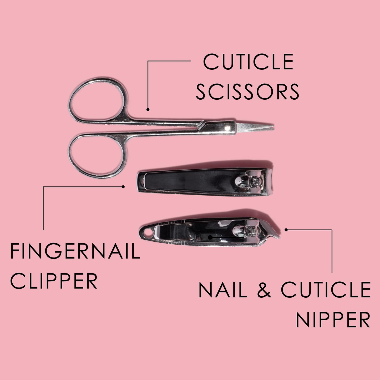 JAPONESQUE Travel Manicure Kit – 6-Piece Nail Tool Set in Compact Case for At-Home & Travel Use