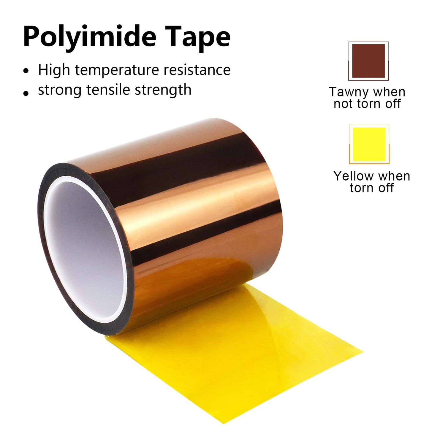 BOMEI PACK Heat Resistant Tape - 4 Inch x 108 ft (33m), High Temperature Vinyl Press Tape for Heat Transfer, Protects CPU & PCB Circuit Boards