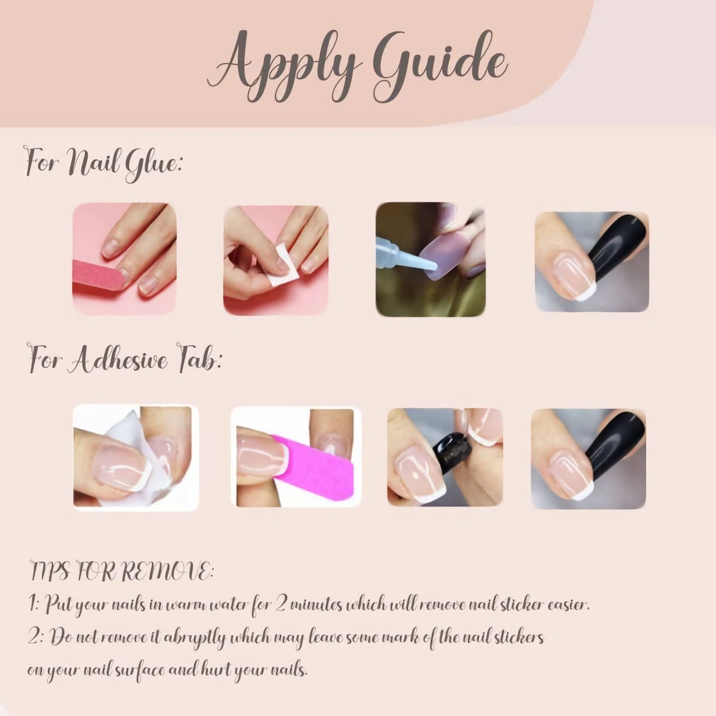BABALAL Medium Square Press on Nails, Black French Tip Bow Goth Design Handmade Thick Full Cover Acrylic Squoval Glue on Nails 24 Pieces