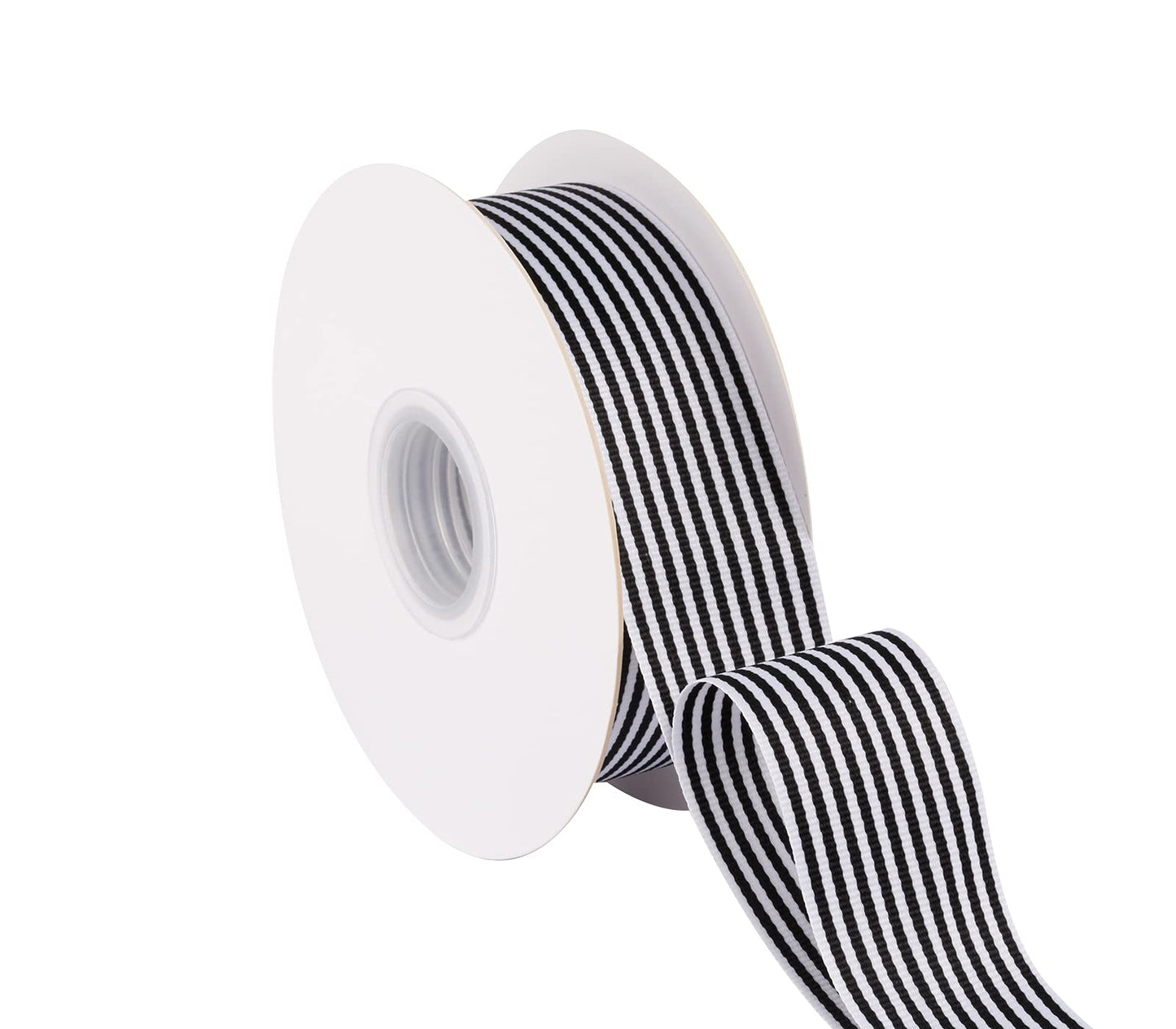 Joycrosso 1-1/2 Inch Wide Black and White Striped Ribbon, Great for Wedding Gift Wrapping Home Décor Floral Arrangement, 25 Yards-Roll