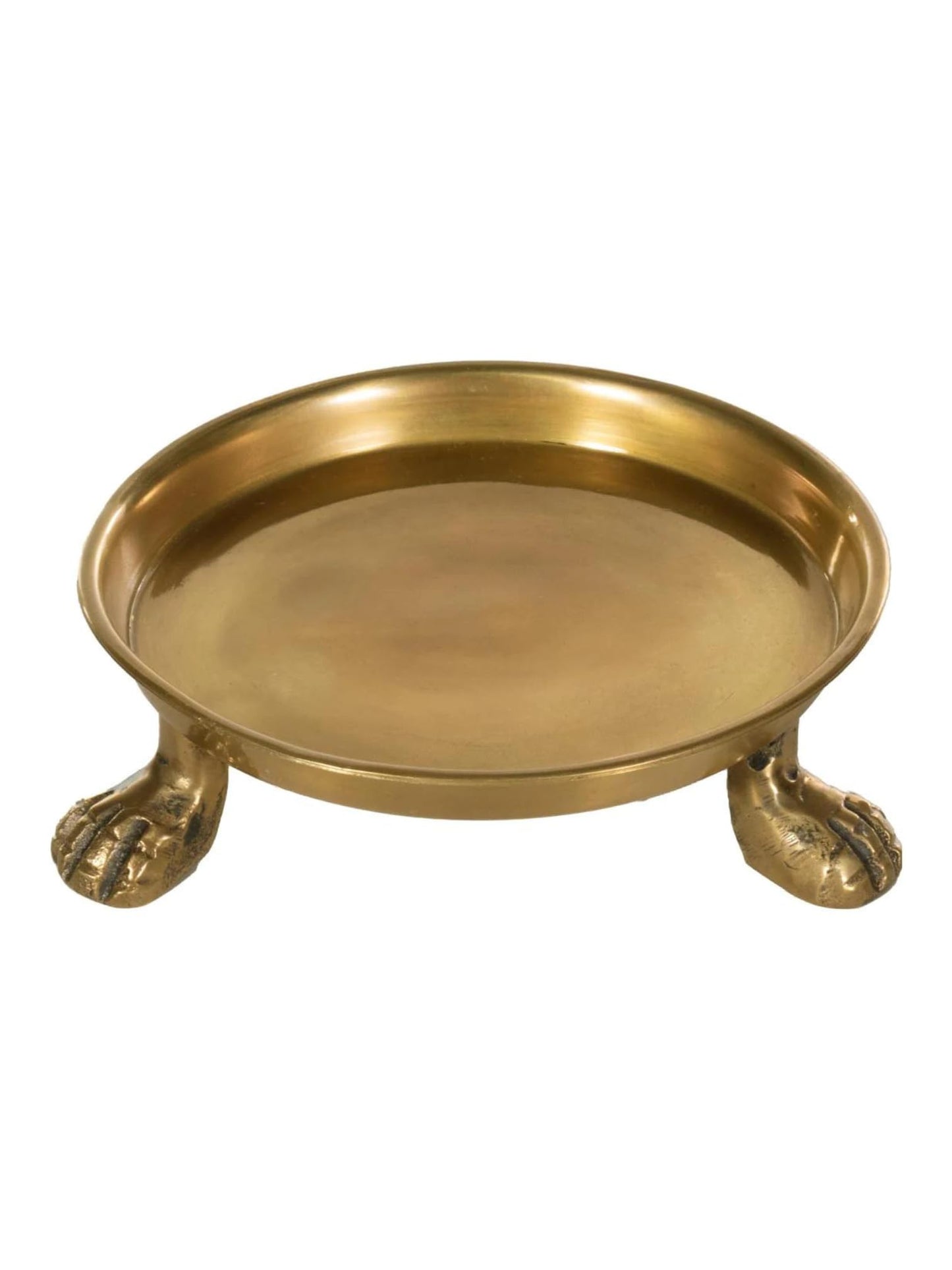 Round Clawfoot Dish — by Alice Lane Home Collection — Gold — for Home Decor, Candles, Jewelry, Perfume, Cosmetics, and Coffee Table — Size Small