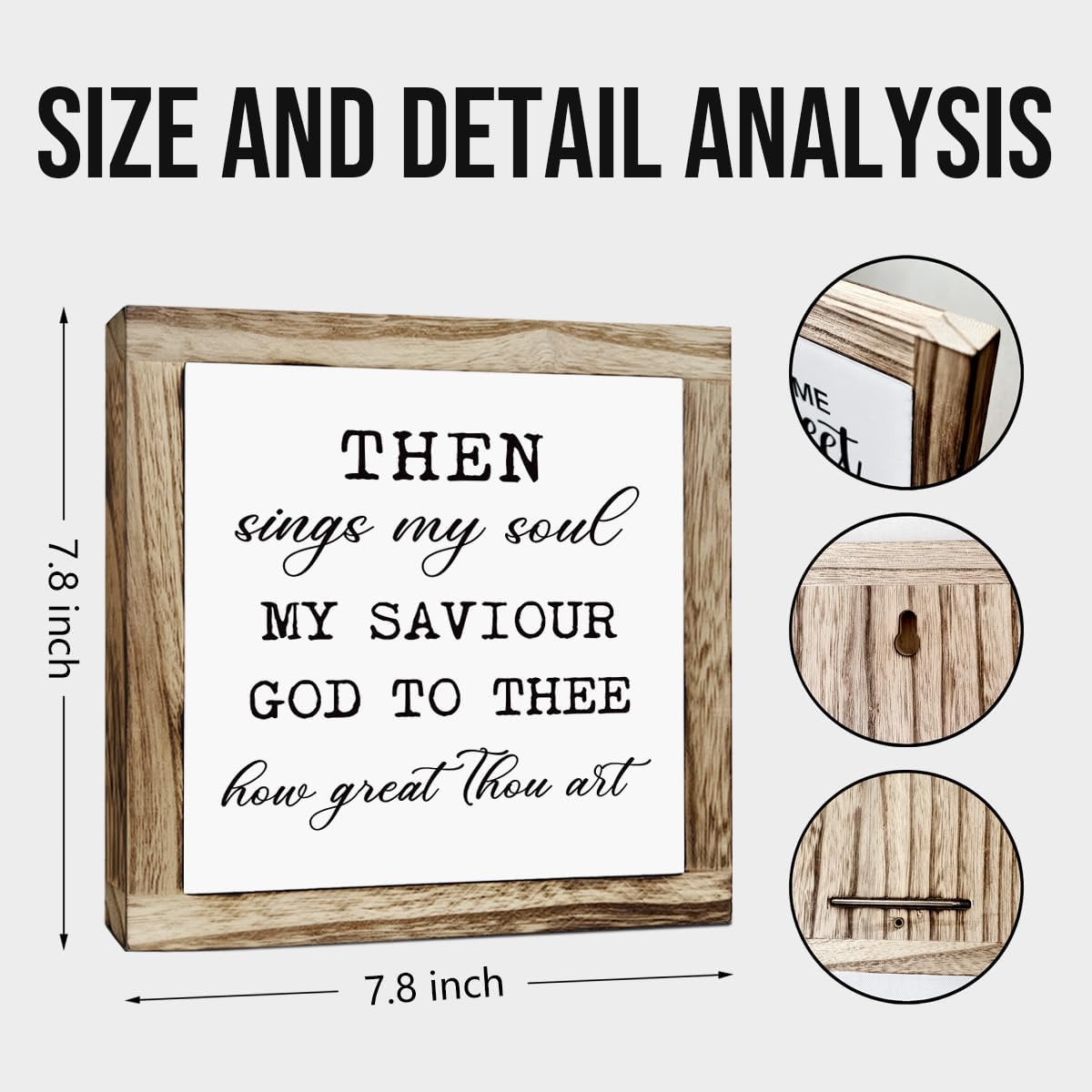Rustic Wood Sign – ‘Sings My Soul’ Inspirational Wooden Plaque – Small Table or Shelf Decor, Spiritual Desk Sign, Wall Art for Home, Bedroom, Farmhouse Living Room, Motivational Quote, Home Decoration