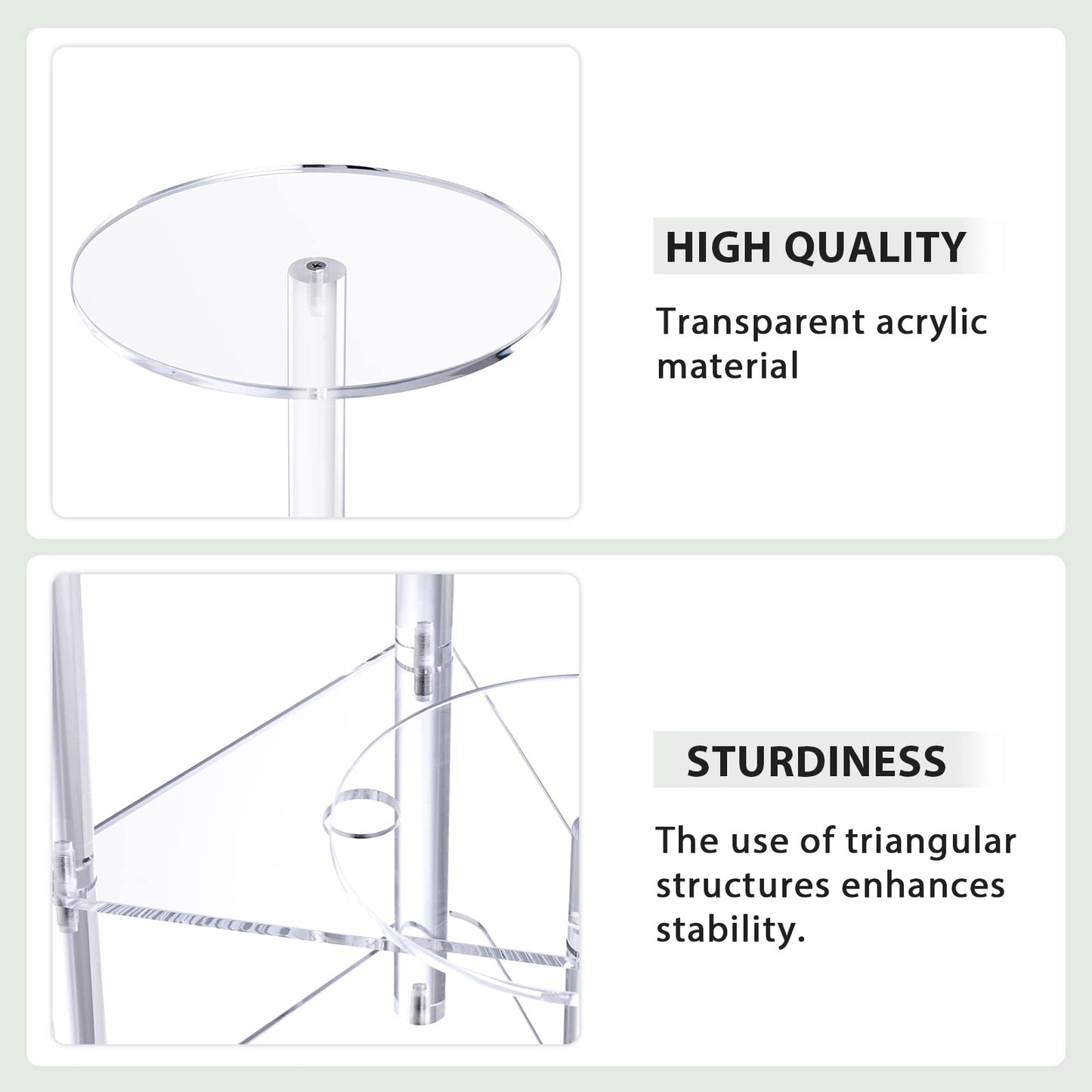 Sumerflos Acrylic Corner Plant Stand 3 Tier - Clear Indoor Plant Shelf Plant & Flower Display Rack Pot Holder for Living Room Balcony Window Modern