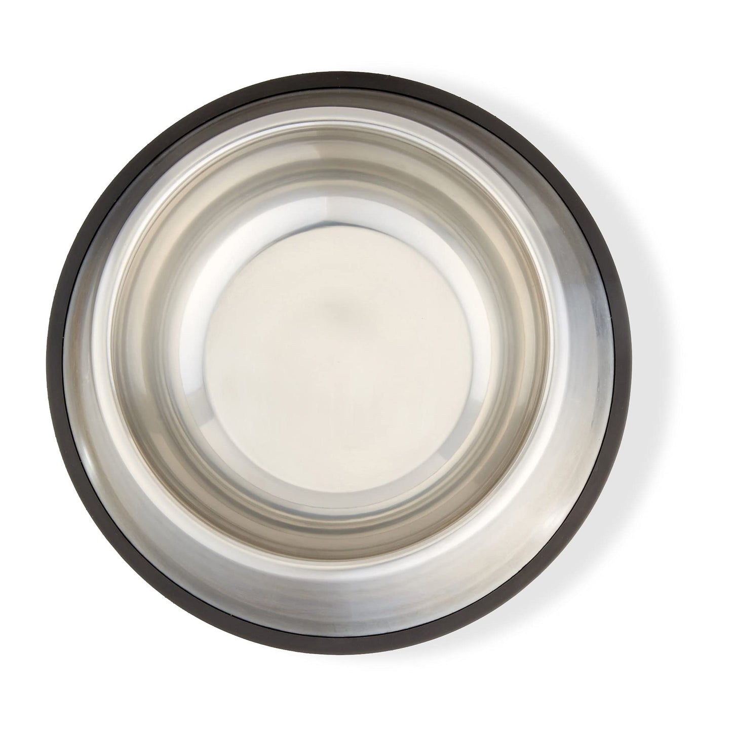 Amazon Basics Stainless Steel Non-Skid Dog Water And Food Bowls, Dishwasher Safe, Rust Resistant, 38oz Capacity, 10 x 2.8 Inches, 2-Pack