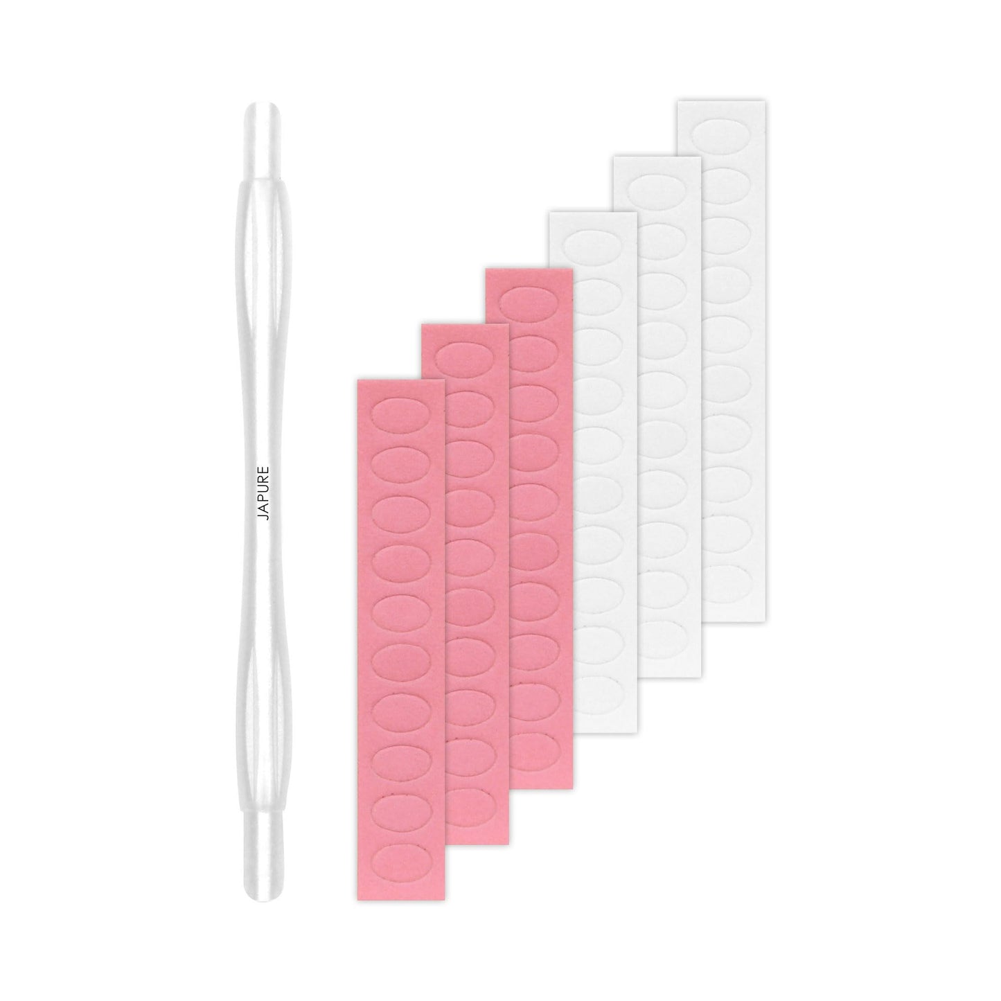 JAPURE Magic Wand Professional Cuticle Pusher Kit - White Handle + 60 Refills, 220/320 Grit - Japanese Emery Nail Prep Tool for Sensitive Cuticles & Flawless Sidewalls