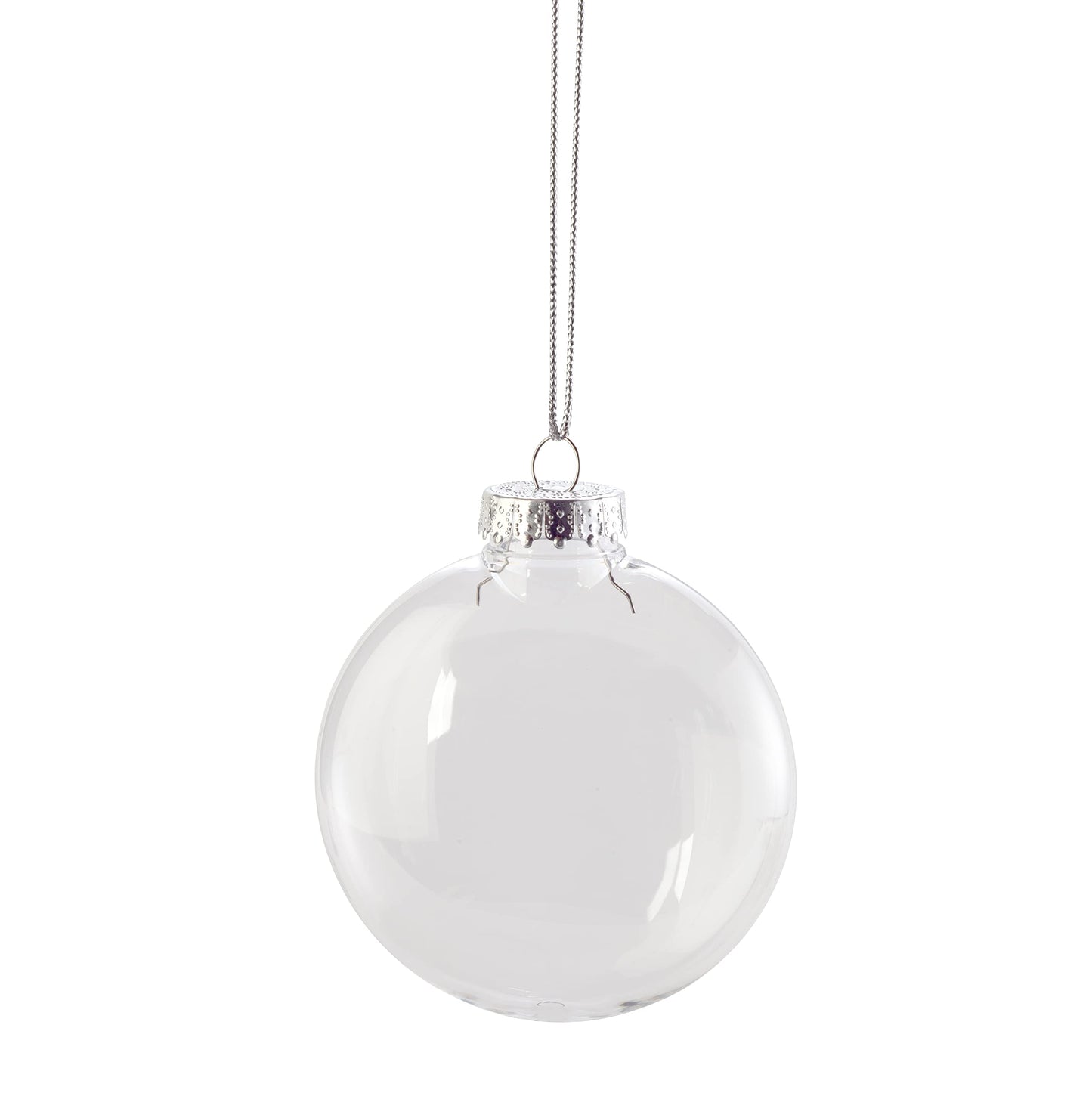 Creative Hobbies Clear Plastic Fillable Christmas Ornament Discs - Great for Crafts, Holidays and Weddings | Pack of 12 (Medium)