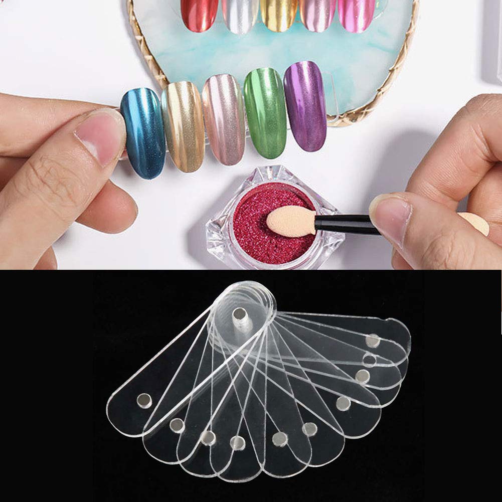 10Pcs Nail Art Showing Holder Nail Art Acrylic Strip Magnetic Display Transparent Manicure DIY Nail Salon Accessory Clear Nail Sticks Polish Display(10pcs)