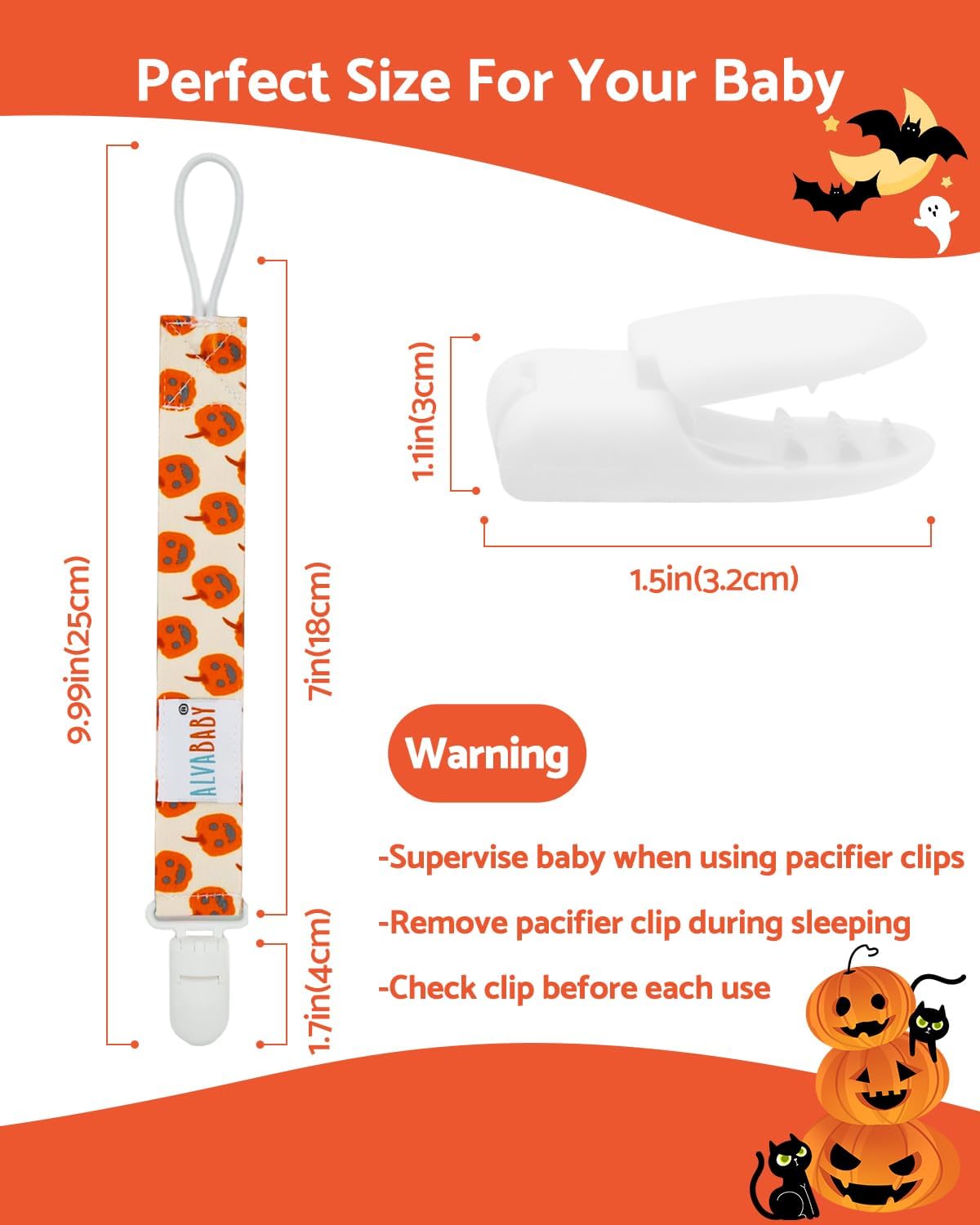 ALVABABY Pacifier Clips 8 Pack Pacifier Binky Paci Holder Leashes for Teethers 8DBP09A