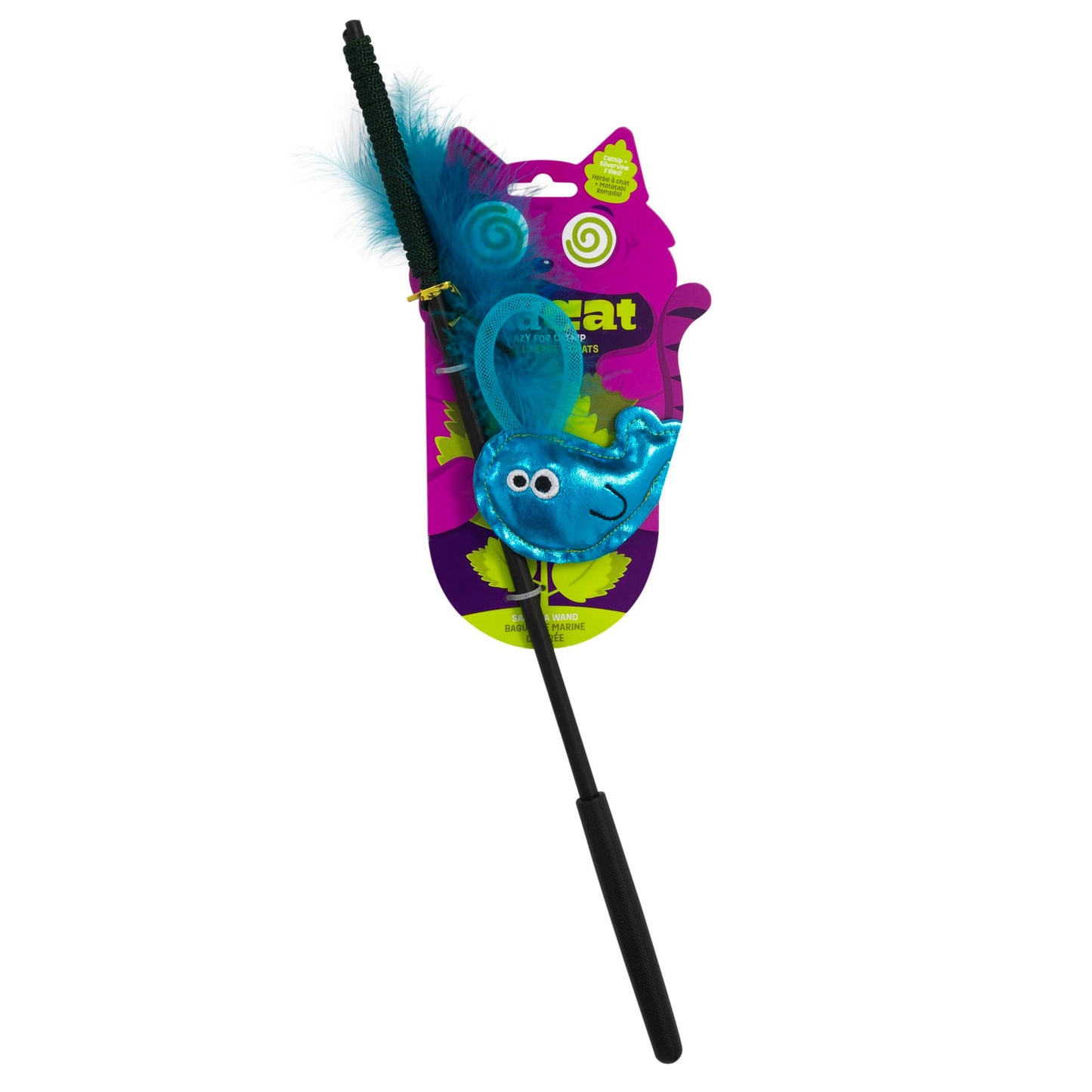 Mad Cat SAS-Sea Wand Catnip and Silvervine Teaser Cat Toy, for Hunting Instincts