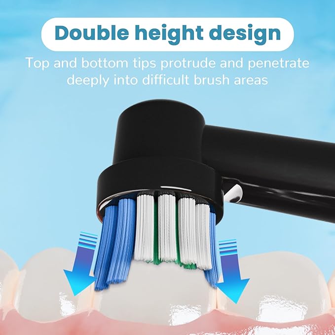 GENKENT 20 Replacement Heads, Toothbrush Heads Compatible with Oral B, Black