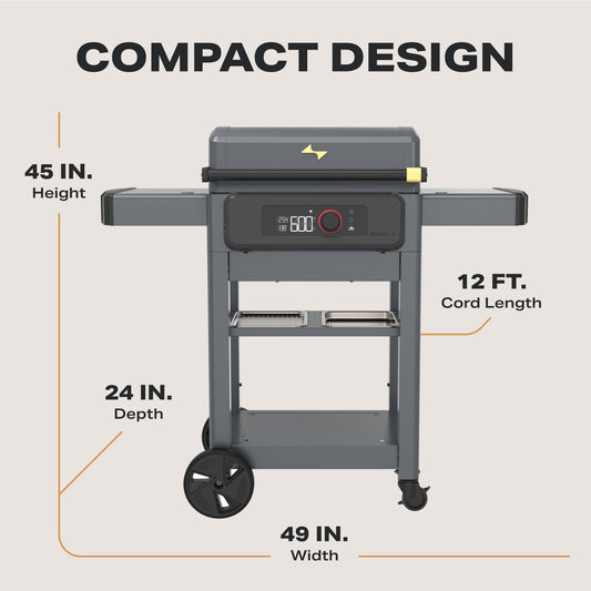 Current® Model G Griddle, Smart Electric Outdoor Flat Top BBQ Grill with 200°F to 600°F Range for Searing & Roasting, Digital Precision, Apartment-Friendly & Weather-Resistant, Slate
