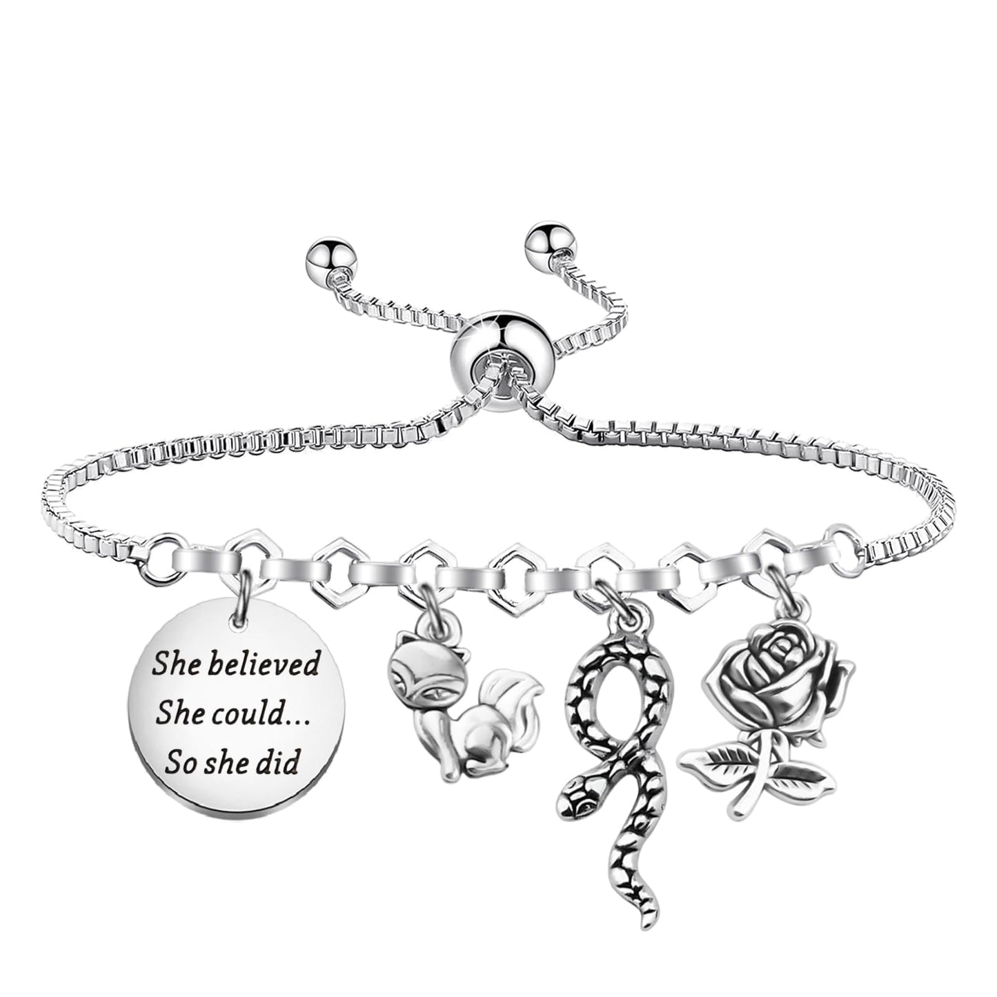 PLITI Prince And Fox Gift Prince Rose Gift She Believed She Could So She Did Prince Book Inspired Bracelet For Fans (believed prince bg)