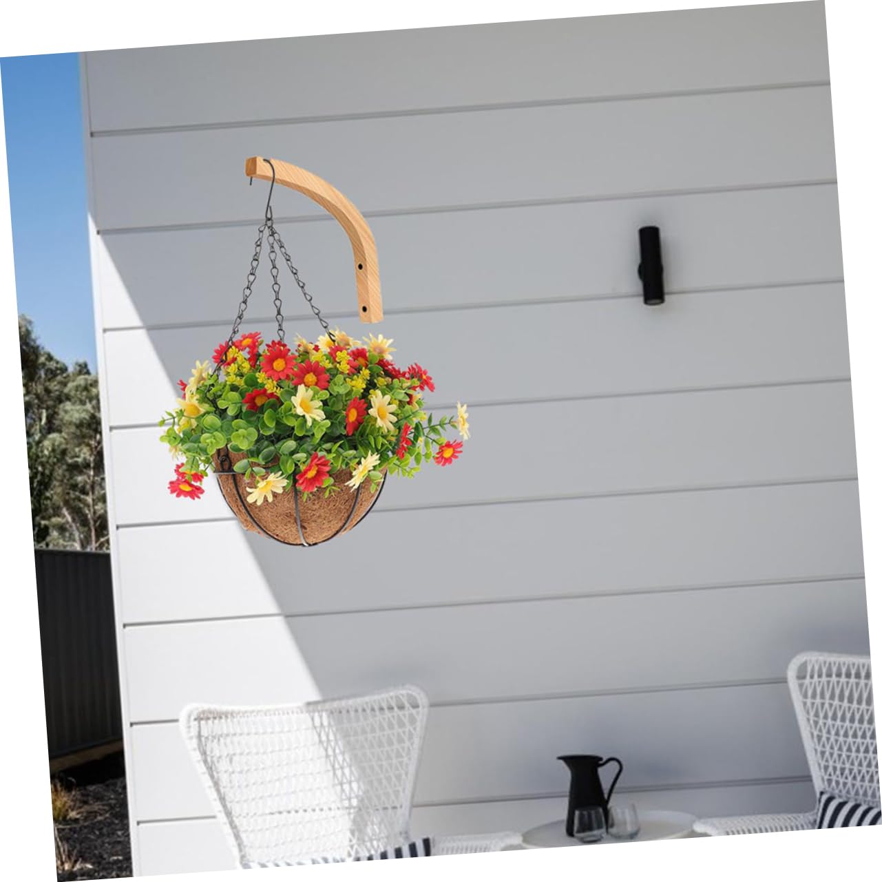 Abaodam 2pcs Indoor Outdoor Plant Hangers Wall Hooks Solid Wooden Hooks for Hanging Plants Decorative for Garden Patio