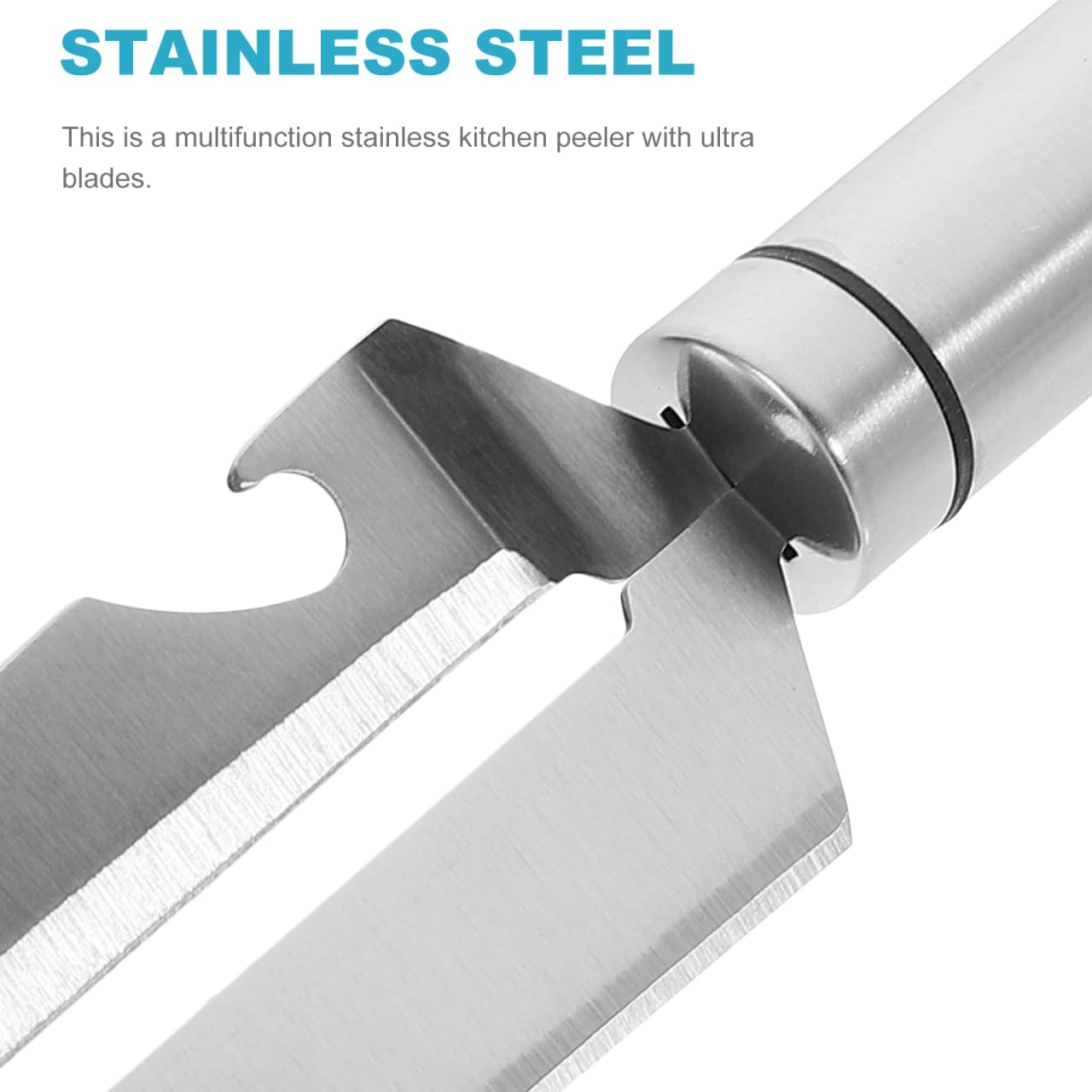 BESTonZON Multifunction Stainless Steel Peeler Knife 9.44 Inch with Fish Scale Scraper Bottle Opener for Fruit Vegetable Preparation Kitchen Gadget