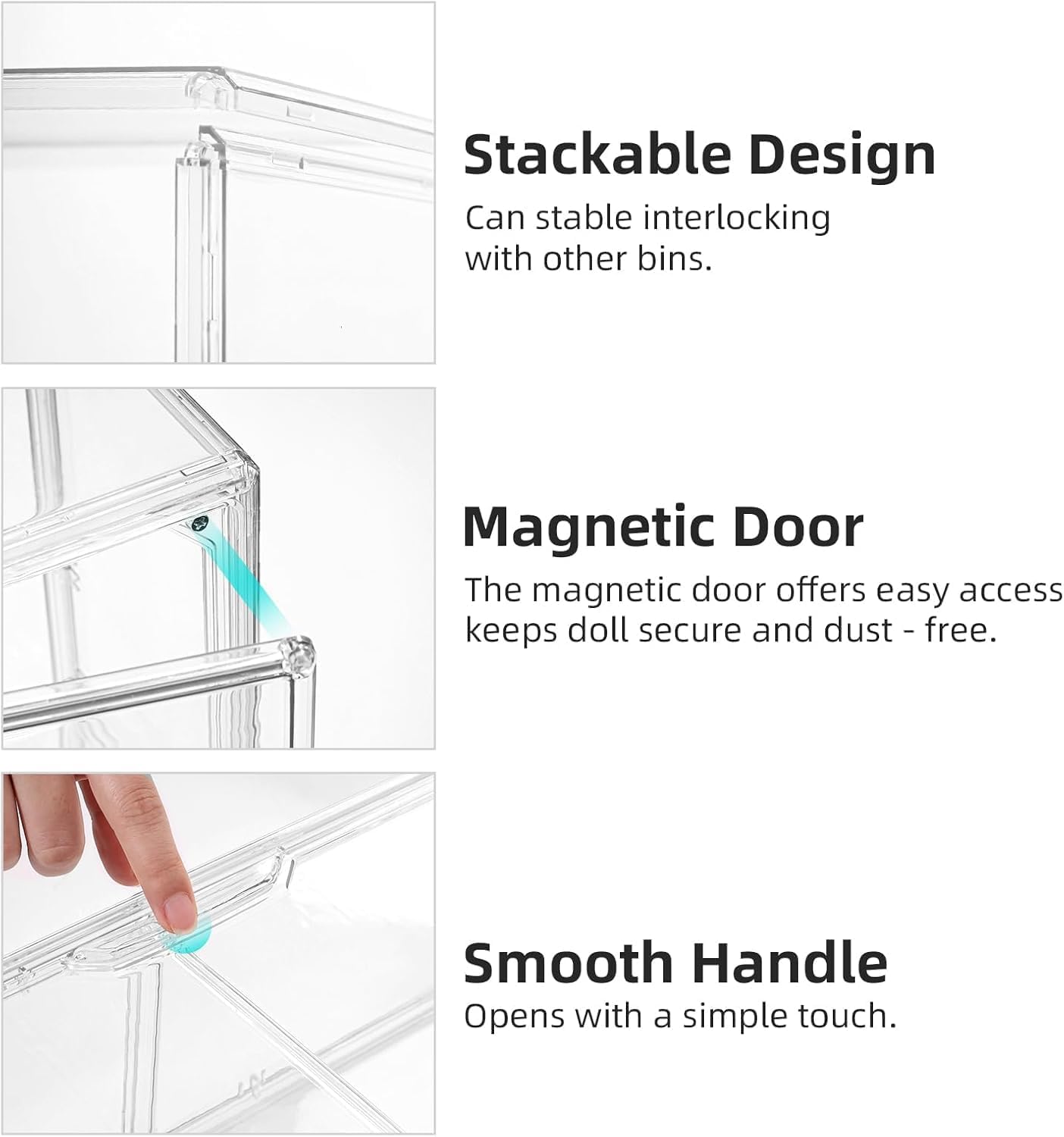 Mini Greenhouse for Indoor, Clear Stackable Green House with Magnetic Waterproof Door for Small Plants, 14”x10.5”x5.5”