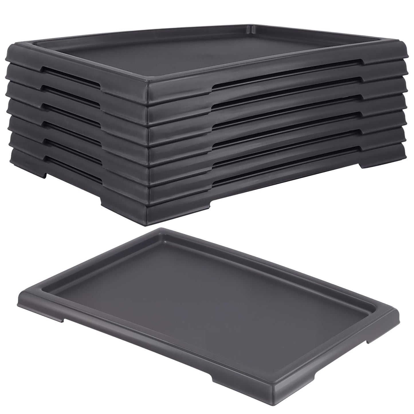 MUKLEI 8 Pack Plastic Bonsai Humidity Drip Trays, Rectangular Plant Water Catcher Tray, Humidity Tray for Indoor Plants, Bonsai Tree, Succulents, Cactus, Black(11.4 x 8.5 Inch)