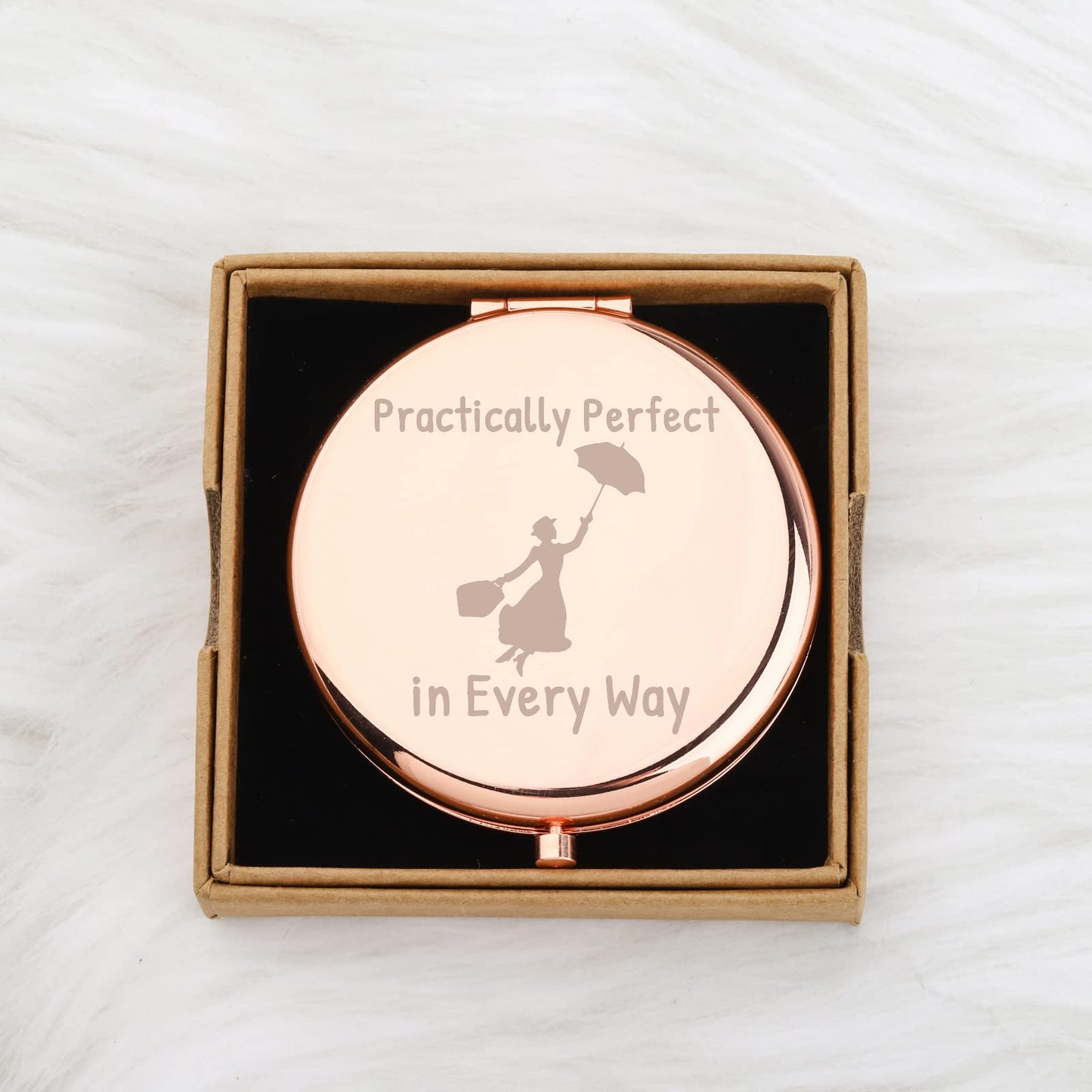 WUSUANED Movie Quote Makeup Mirror Practically Perfect in Every Way Mirror Fantasy Inspired Gifts for Movie Fans