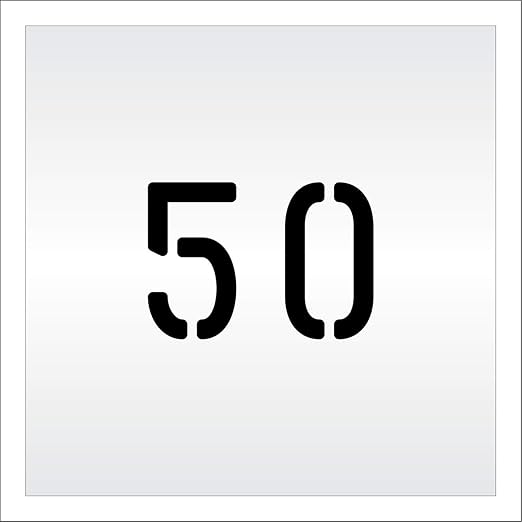 Pavement, Curb, and WheelStop Stencils - 4 inch Double Number Stencil - (50) - 4" x 5.5" x 1/16" (63 mil) - Light-Duty