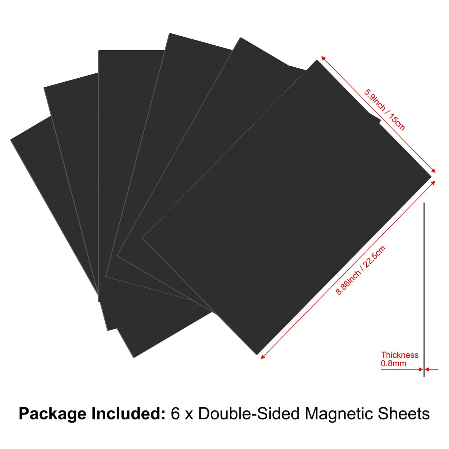 6 PCS 0.8mm Thick Double Sided Strong Magnetic Sheets Flexible Rubber Sheets for Metal Dies Storage and Organize Scrapbooking Tool Craft Supplies Rubber Magnetic Sheets Set