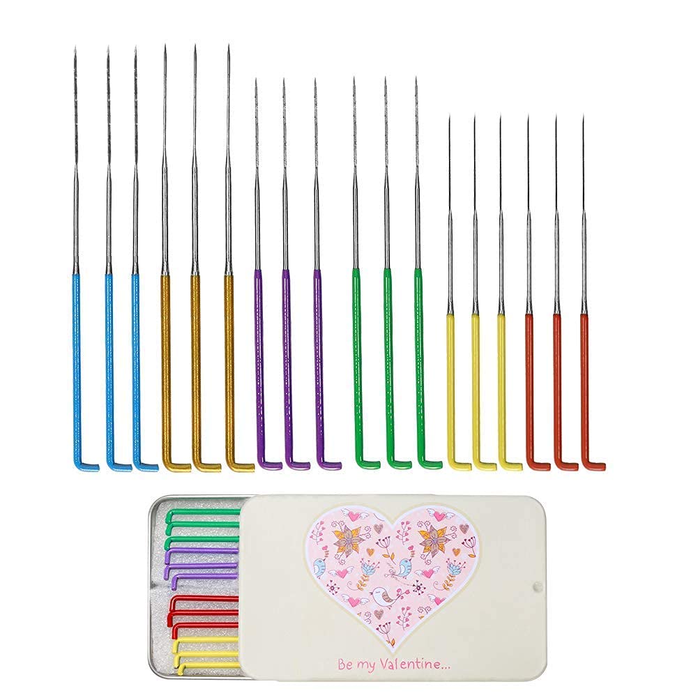18 Pieces 6 Colors Needle Felting Needles and 3.53oz White Wool Roving Yarn, Wool Felting Supplies, Needle Felting Tool Kit Wool Triangular Felting Needles with Iron Box for Wool Felting