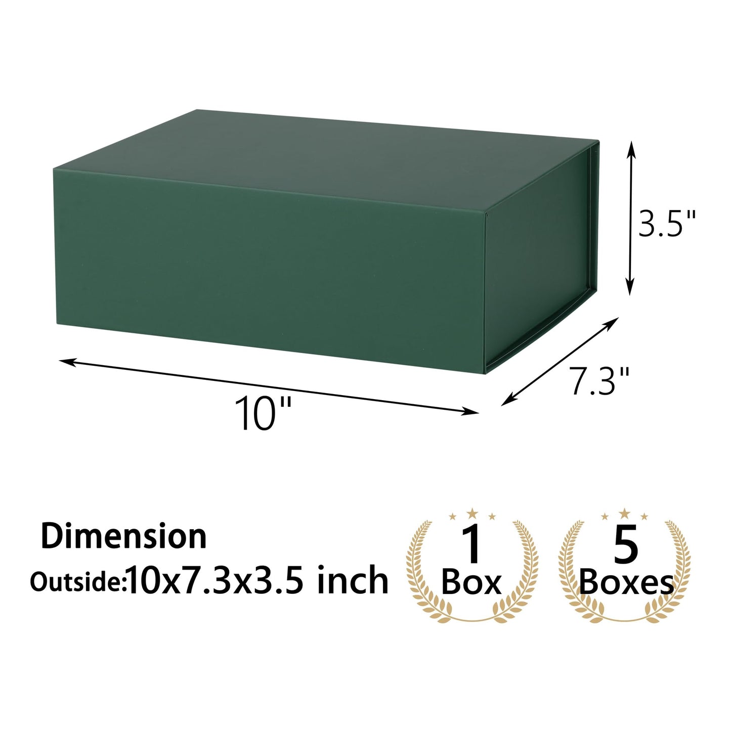 MUMUPACK Green Gift Box,10x7.3x3.5 Gift Boxes With Lids For Presents Includes Ribbon And Diy Printable Sticker Paper,Bridesmaid Proposal Box,Magnetic Gift Box For Birthday,Wedding,Graduation