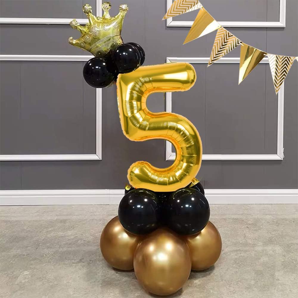 TONIFUL 40 Inch Gold Large Numbers Balloons0-9,Number 8 Digital Helium Balloons,Foil Mylar Big Number Balloons for Birthday Party Supplies Decorations