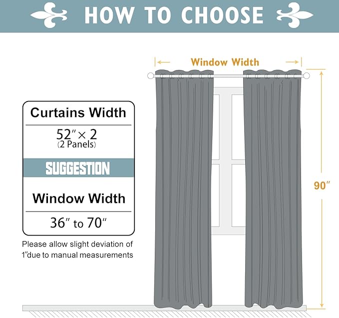 ChrisDowa Blackout Curtains 90 Inches Long 2 Panels Set for Living Room, Grommet Thermal Insulated Room Darkening Curtains for Bedroom (Brown, 52 x 90 Inch)
