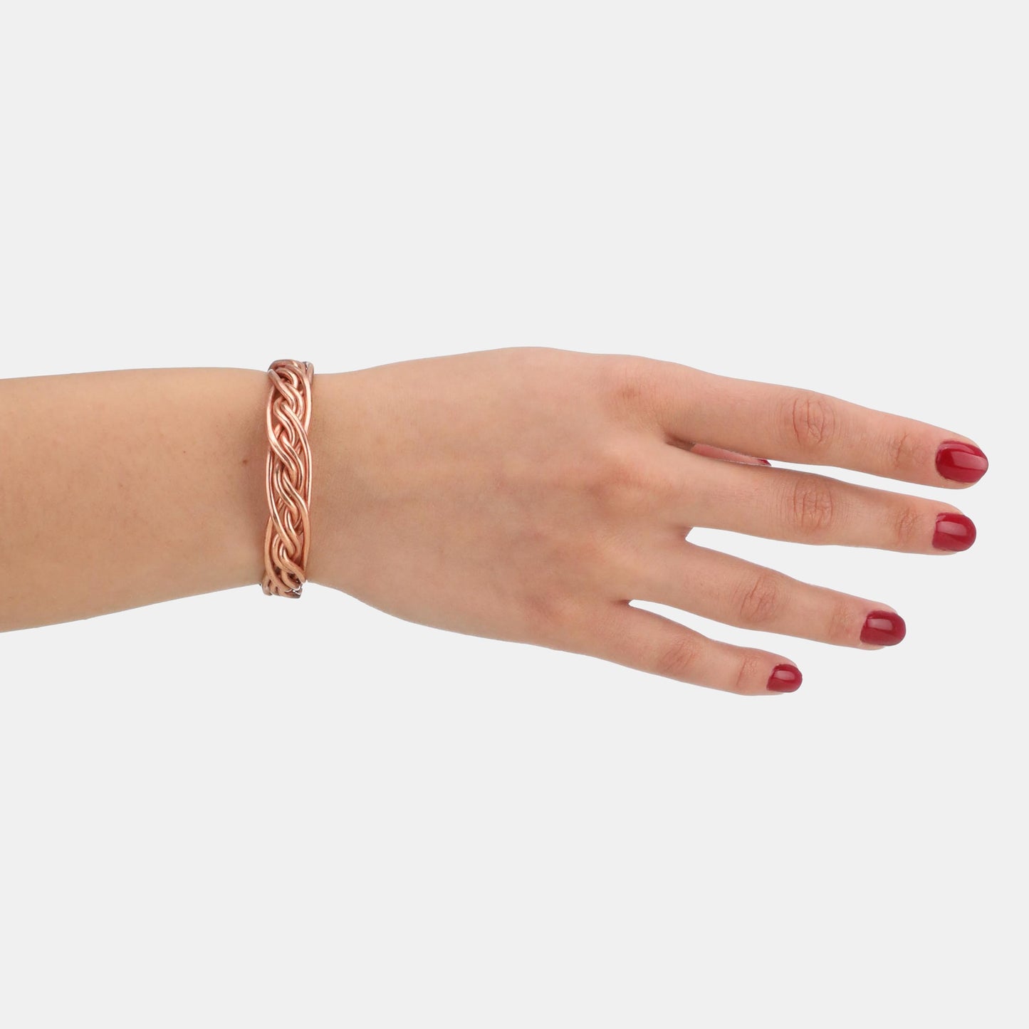 tunarts Handmade Elegant Copper Bracelet for Women and Men-Pure Copper Bracelet for Pain Relief-Adjustable,Thickest,Twisted Copper Wire Bracelet (red intricate-small)