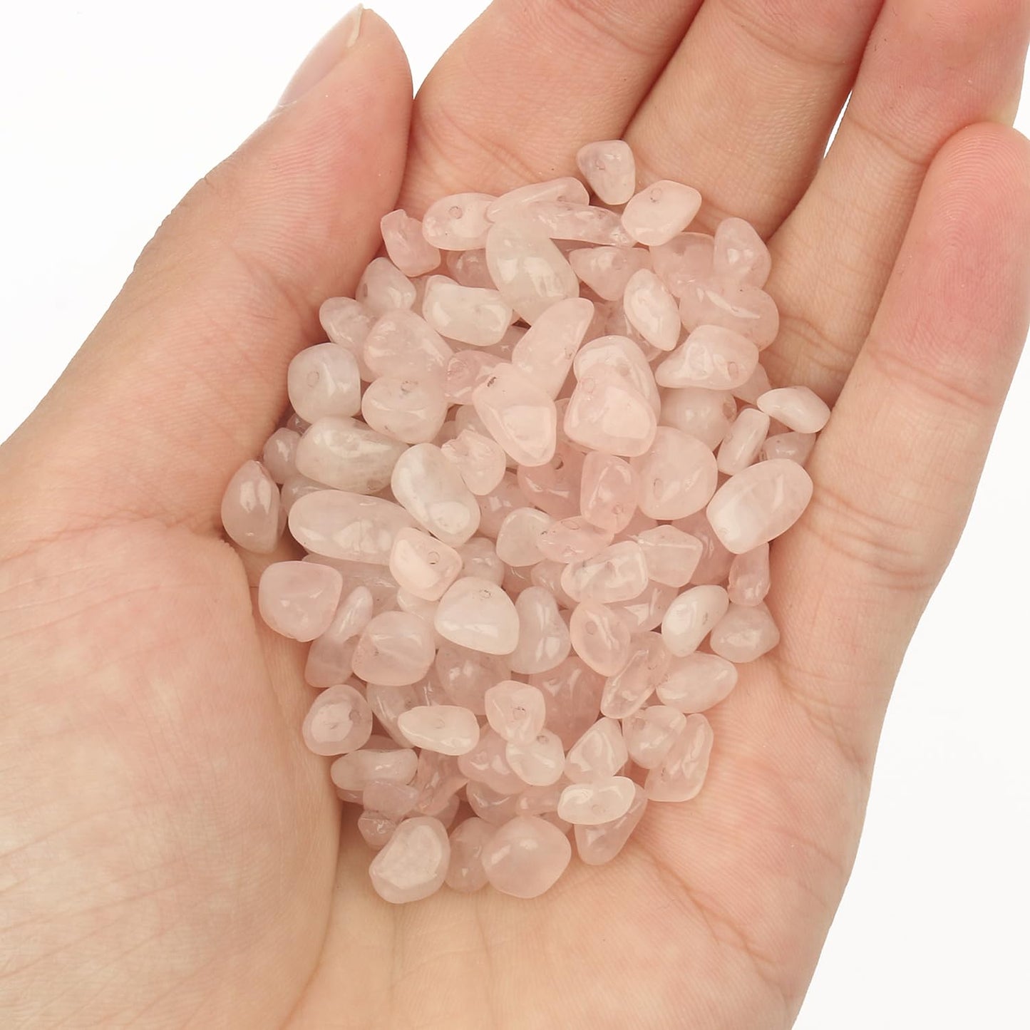 NITOPUPU 30in Rose Quartz Natural Chip Stone Beads 5-8mm About 230pcs, Irregular Drilled Light Pink Bead for Bracelets Jewelry Making Supplies for Adults, DIY Crafts.