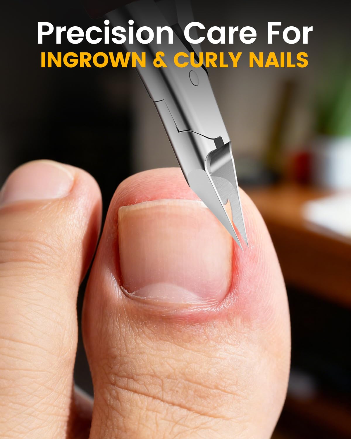 BEZOX Toenail Clippers for Thick & Ingrown Nails – Heavy Duty Toe Nail Clipper for Seniors for Thick Toenails with Comfort Grip & Long Handle - Red