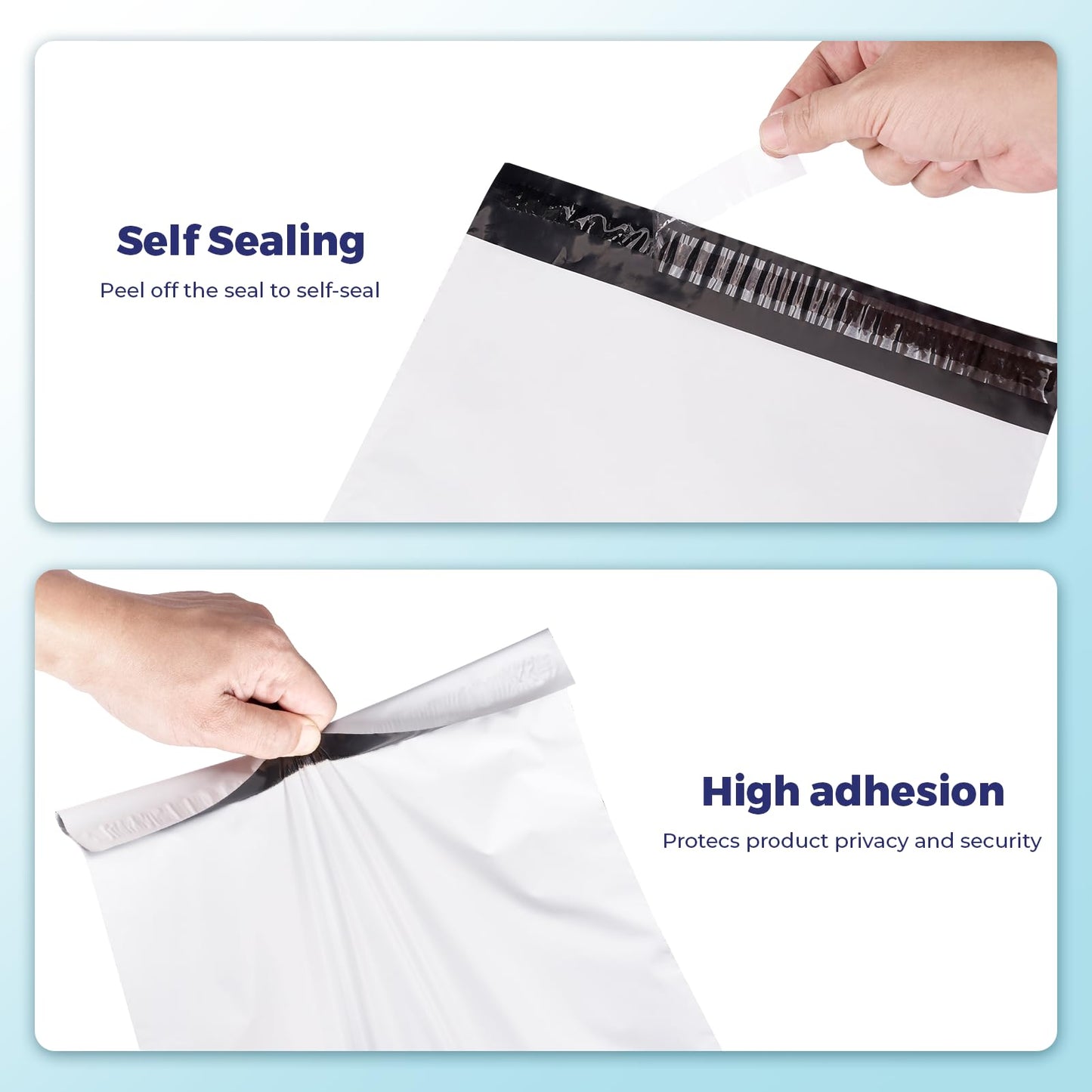 Fuxury 100 Pcs 12x15.5" Poly Mailers with 4x6" Thermal Labels, Waterproof Mailing Envelopes & Stickers for Clothing, Strong Adhesive Poly Shipping Postage Bags for Business (White)