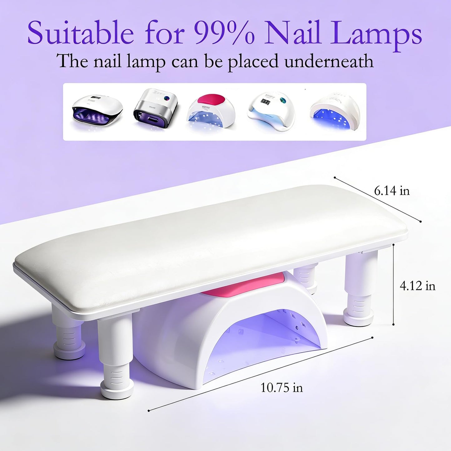 Arm Rest for Nails Tech, Adjustable Height Nail Arm Rest Stand Manicure Hand Rest Armrest Anti-Slip